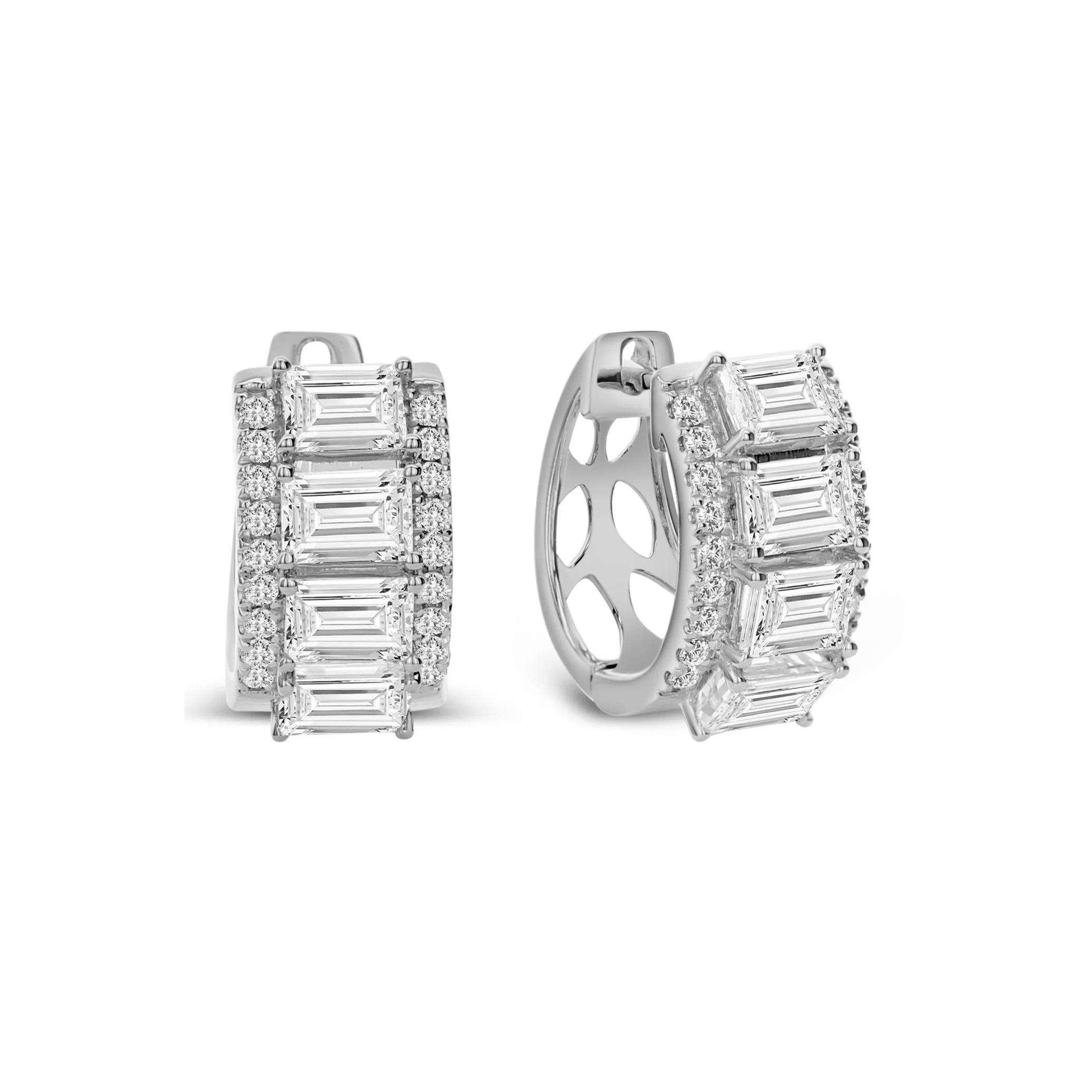 Brown & Co. 18k White Gold Emerald Cut Diamond Earrings