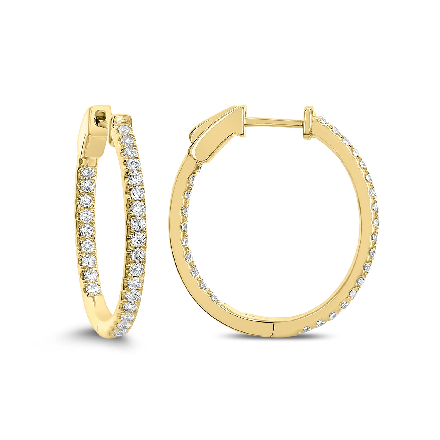 Diamond Hoop Earrings, 0.80ctw