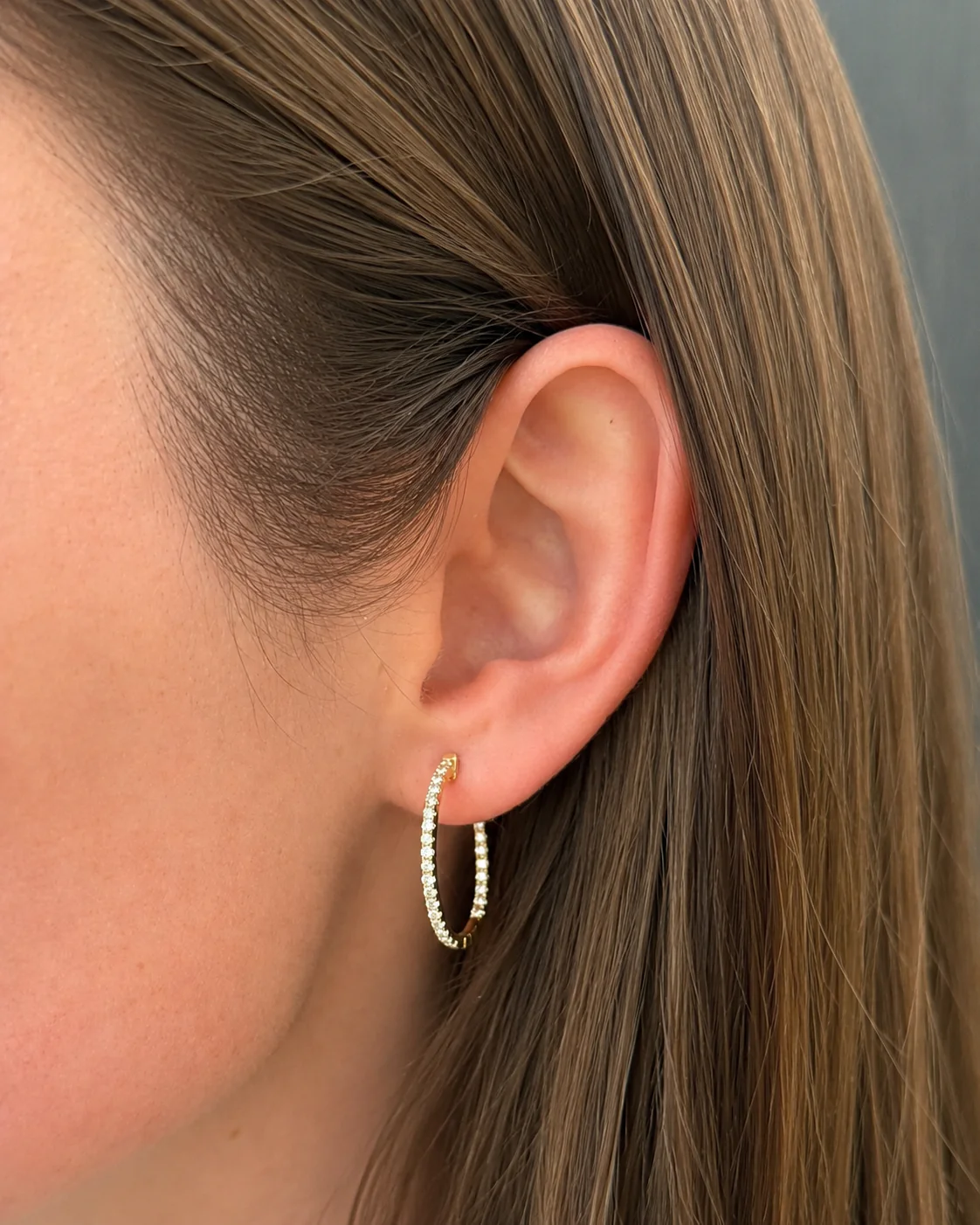 Diamond Hoop Earrings, 0.80ctw - Image 2