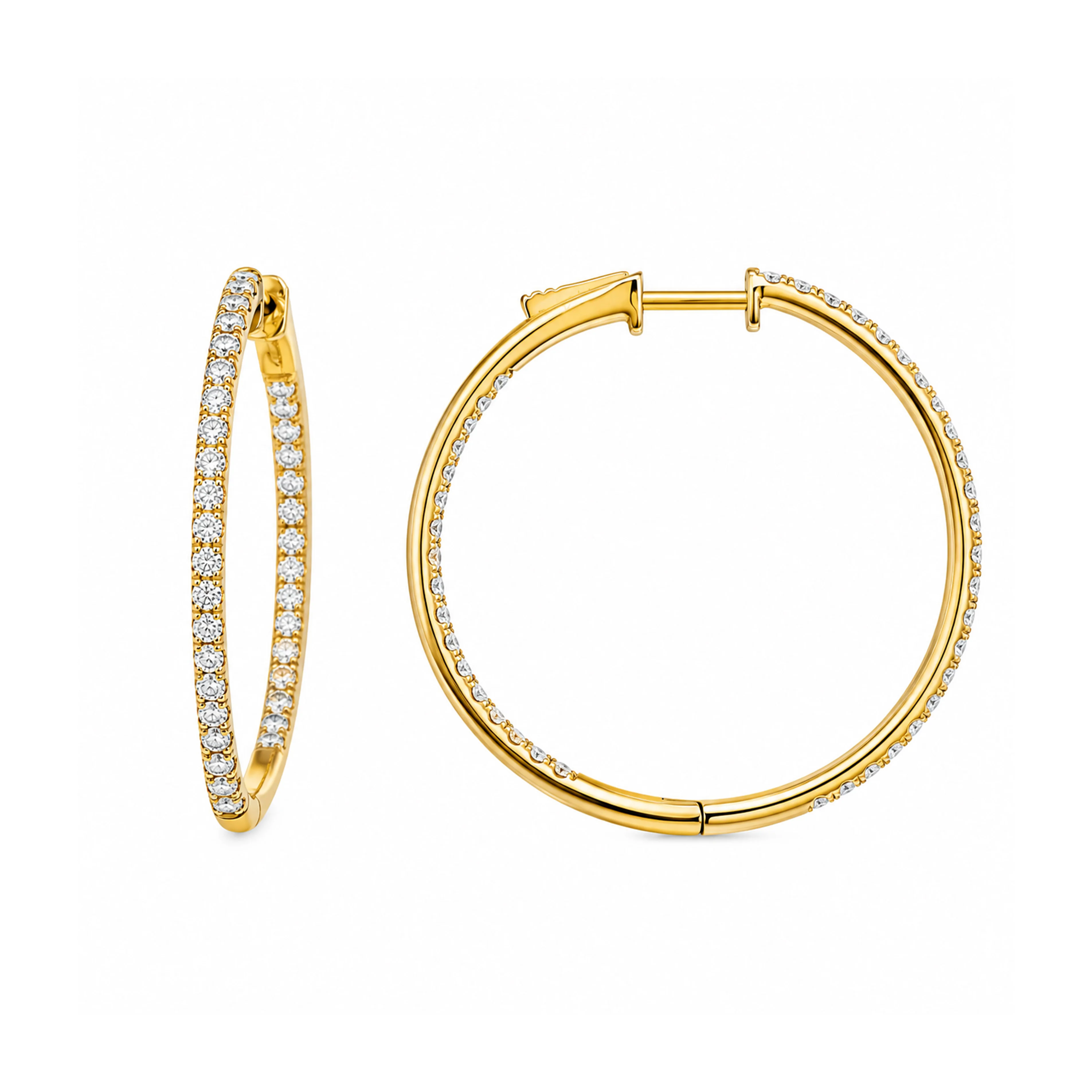 Diamond Hoop Earrings, 1.00ctw