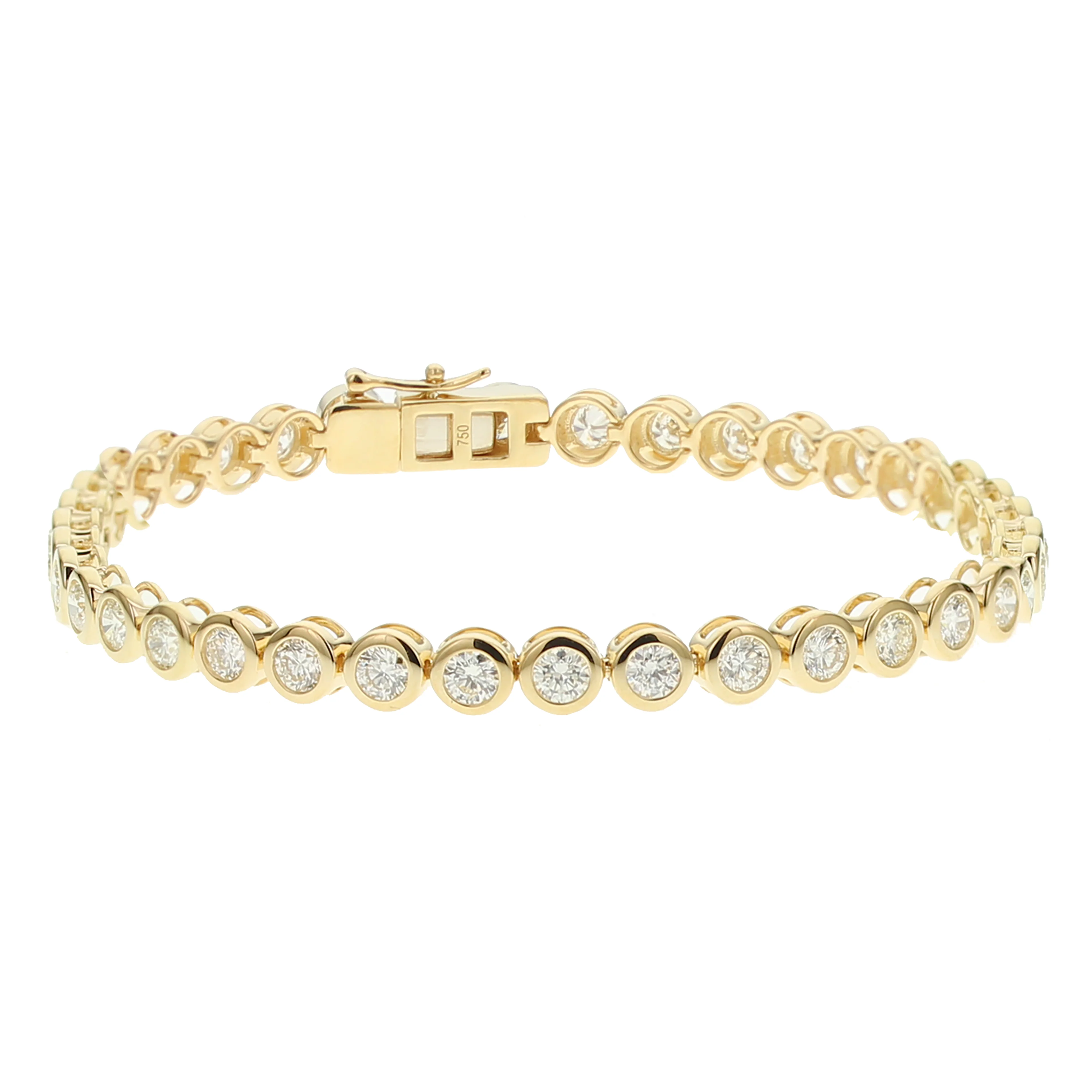 Brown & Co. 18k Yellow Gold 4ct Round Bezel-Set Diamond Bracelet