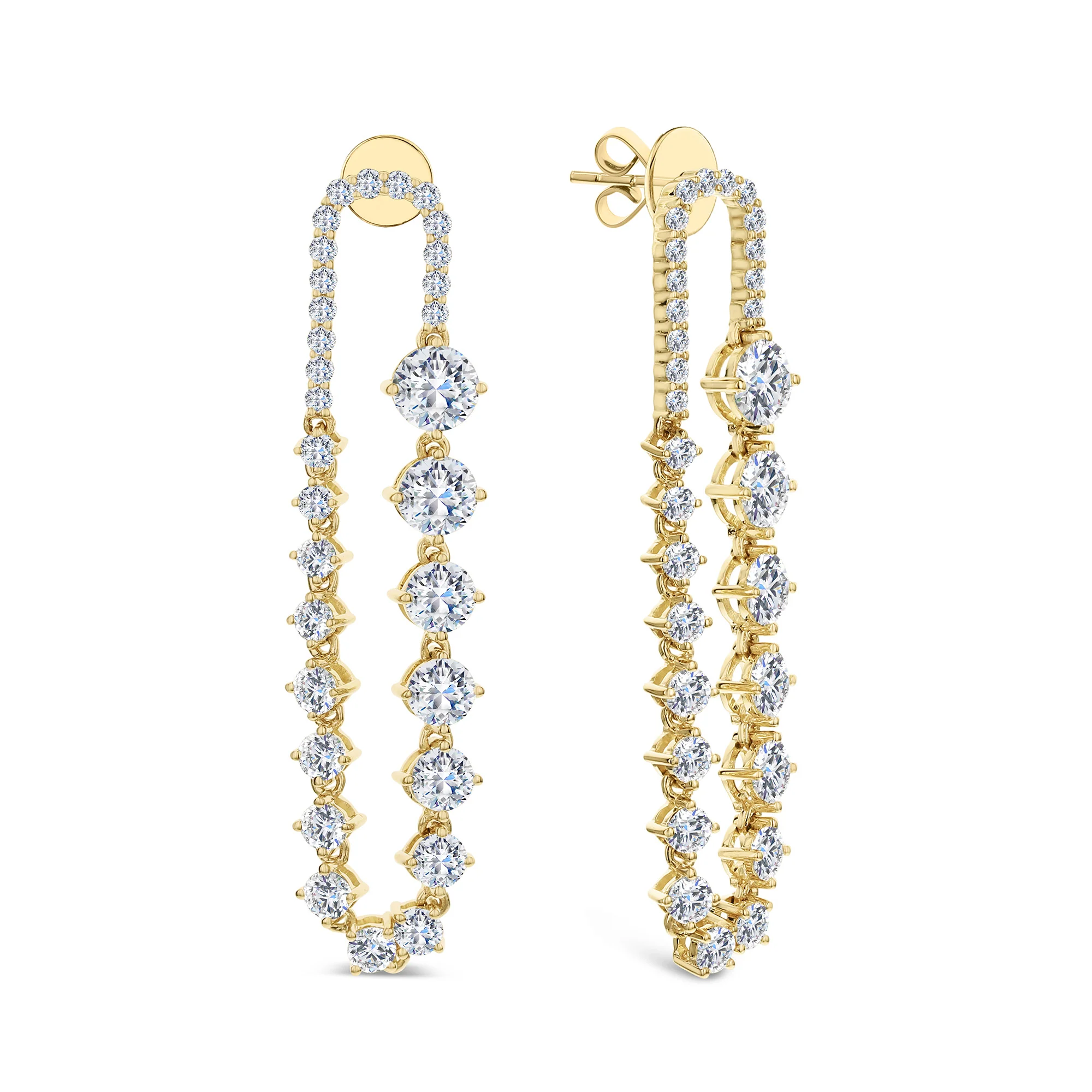 Brown & Co. 18k Yellow Gold Diamond Loop Chain Earrings