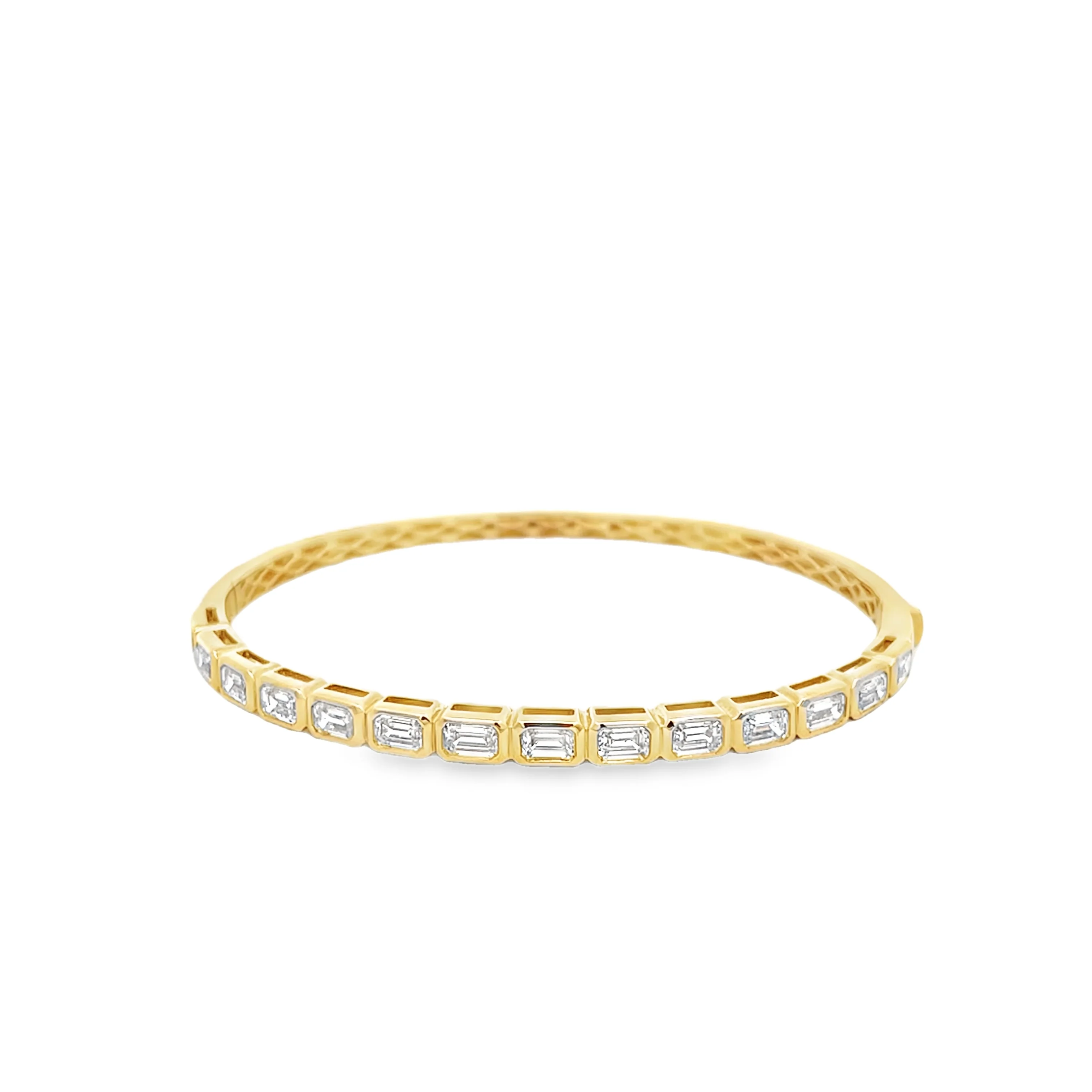 Brown & Co. 18k Yellow Gold Emerald Cut Diamond Bangle