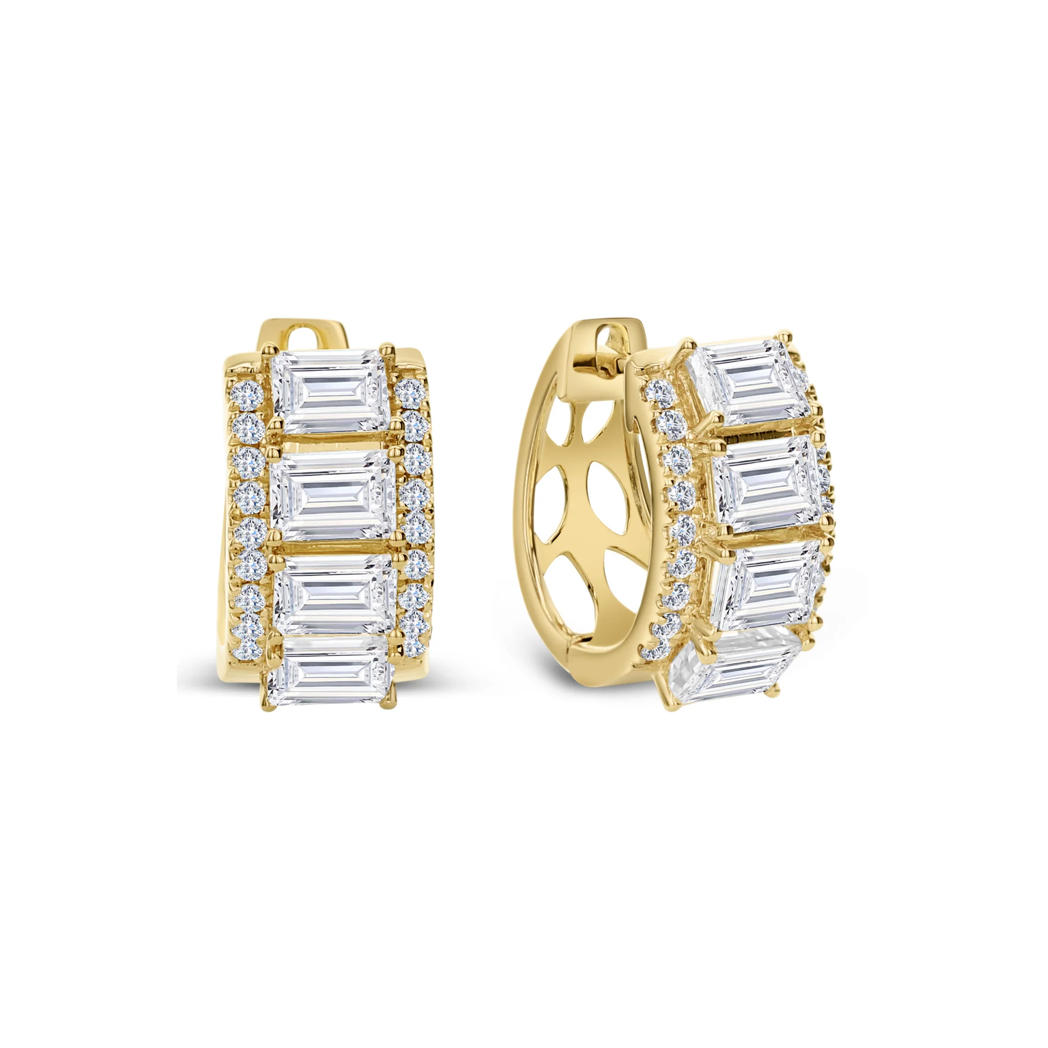 Brown & Co. 18k Yellow Gold Emerald Cut Diamond Earrings