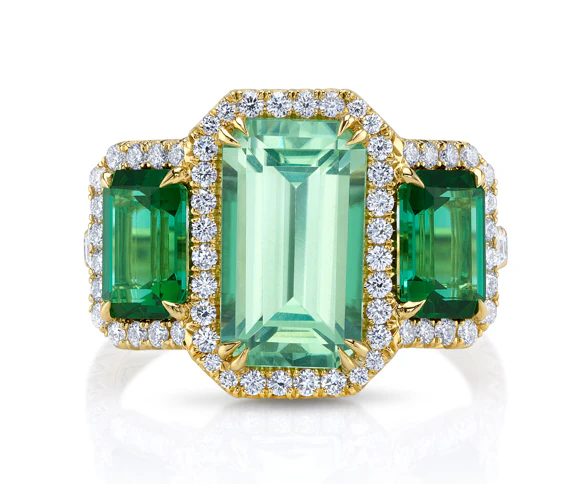 Brown & Co. 18k Yellow Gold Tourmaline & Diamond Ring