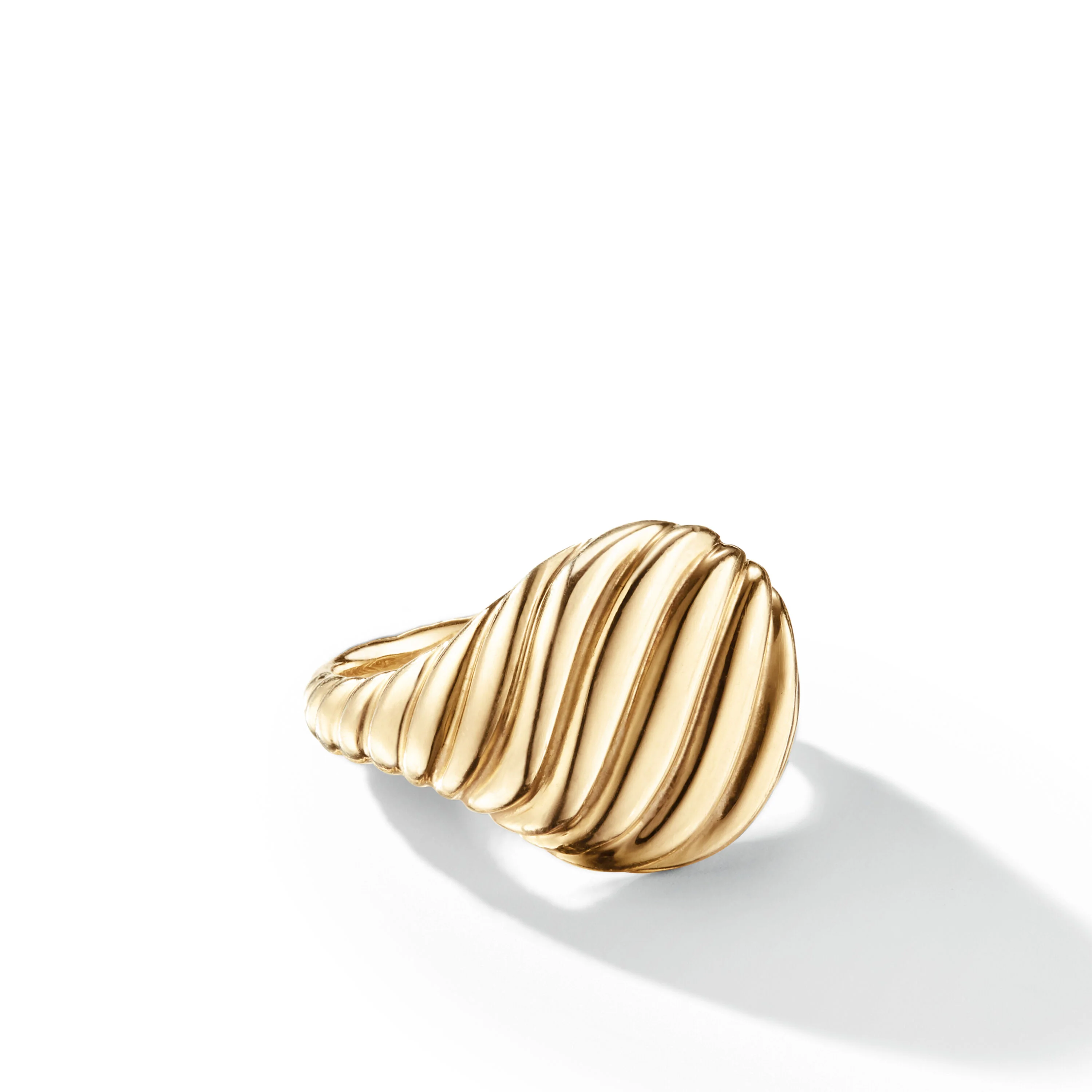 David Yurman Sculpted Cable Pinky Ring In 18k Yellow Gold, 13mm