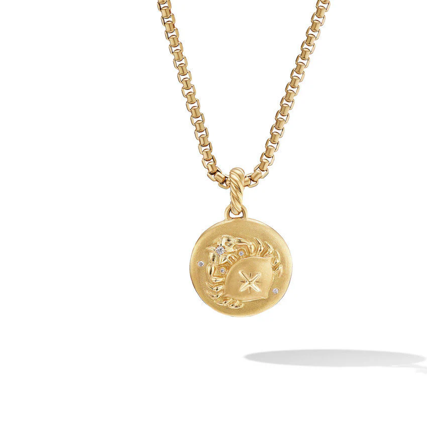 David Yurman Cancer Amulet In 18k Yellow Gold With Diamonds, 28.7mm