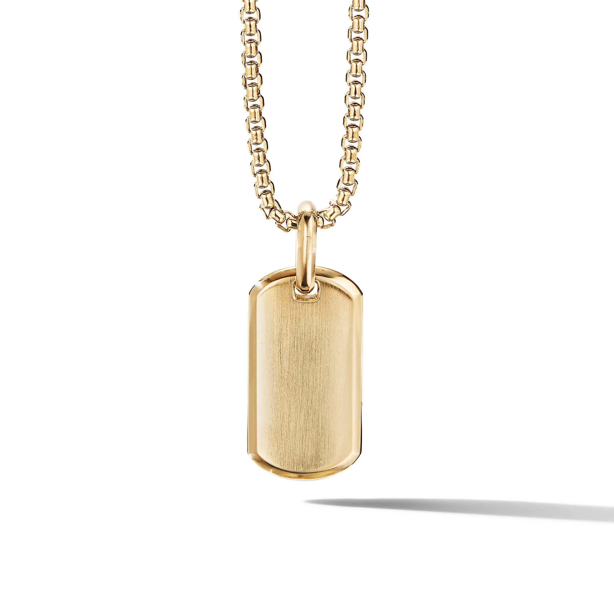 David Yurman Chevron Tag In 18k Yellow Gold With Black Onyx, 27mm
