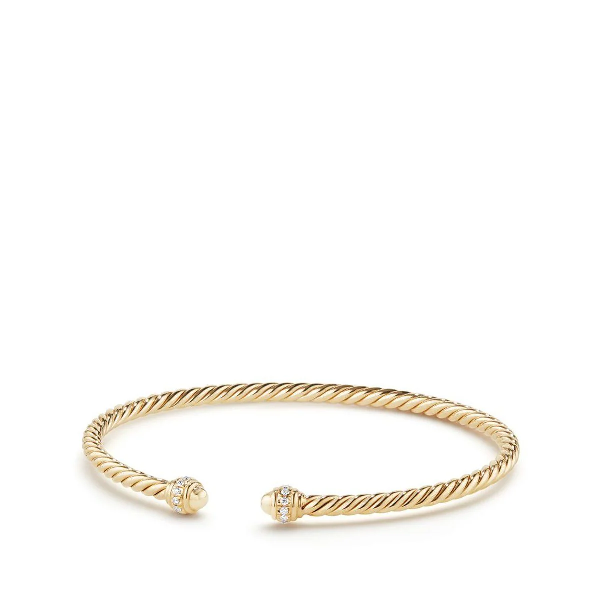 David Yurman Classic Cablespira® Bracelet In 18k Yellow Gold With Diamonds, 3mm
