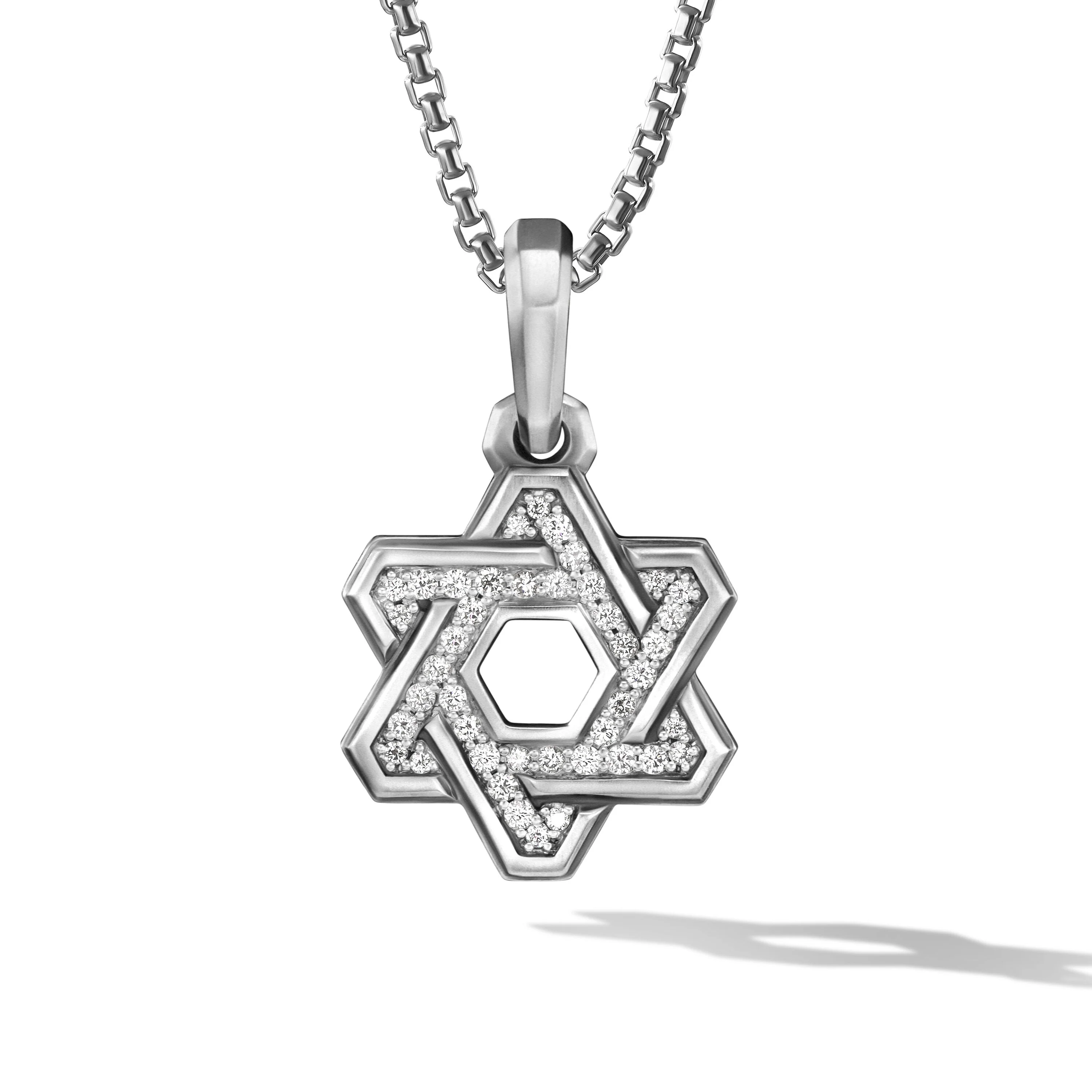 David Yurman Deco Star Of David Pendant In Sterling Silver With Diamonds, 24mm