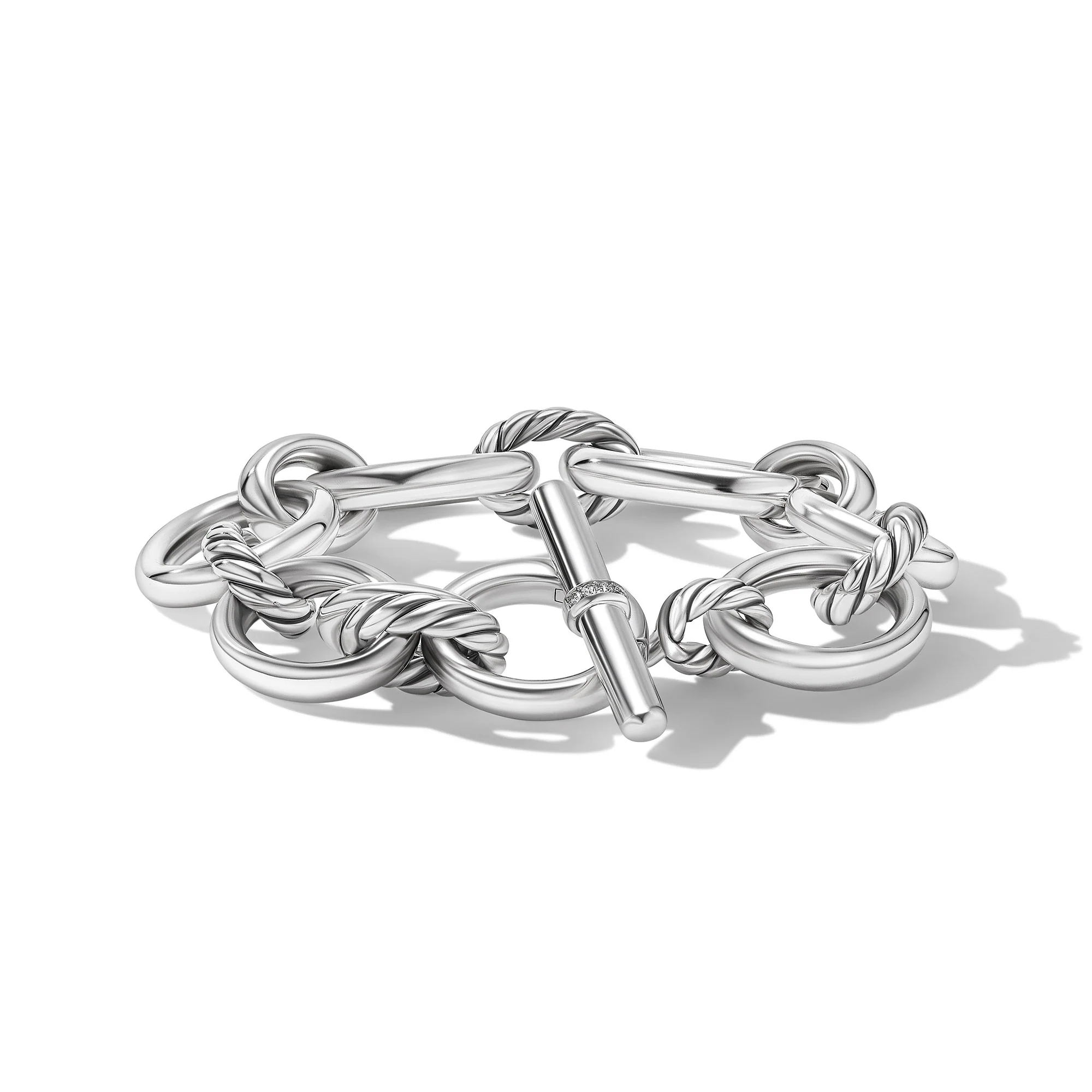 David Yurman Mercer® Chain Bracelet In Sterling Silver With Diamonds, 25mm