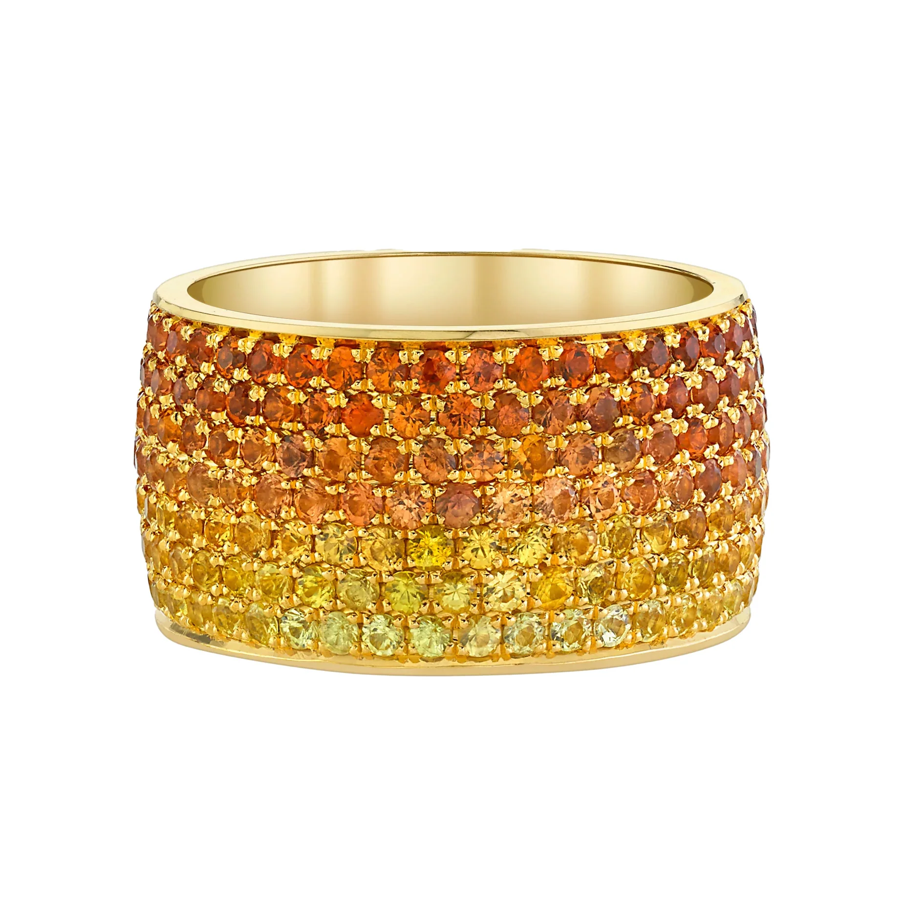 Emily P. Wheeler 18k Yellow Gold Sunrise Ombre Sapphire Cigar Ring