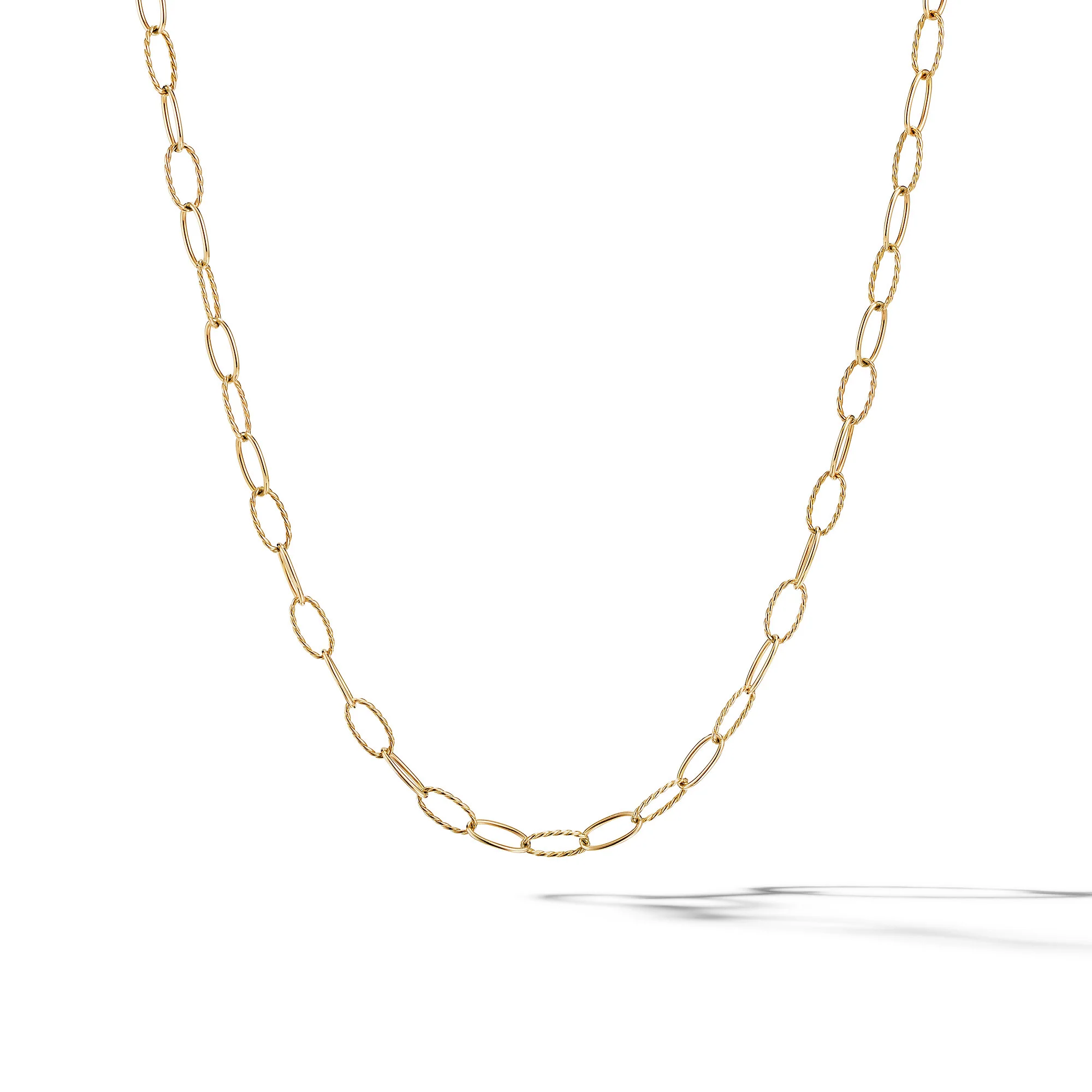 David Yurman Elongated Oval Link Necklace In 18k Yellow Gold, 6mm