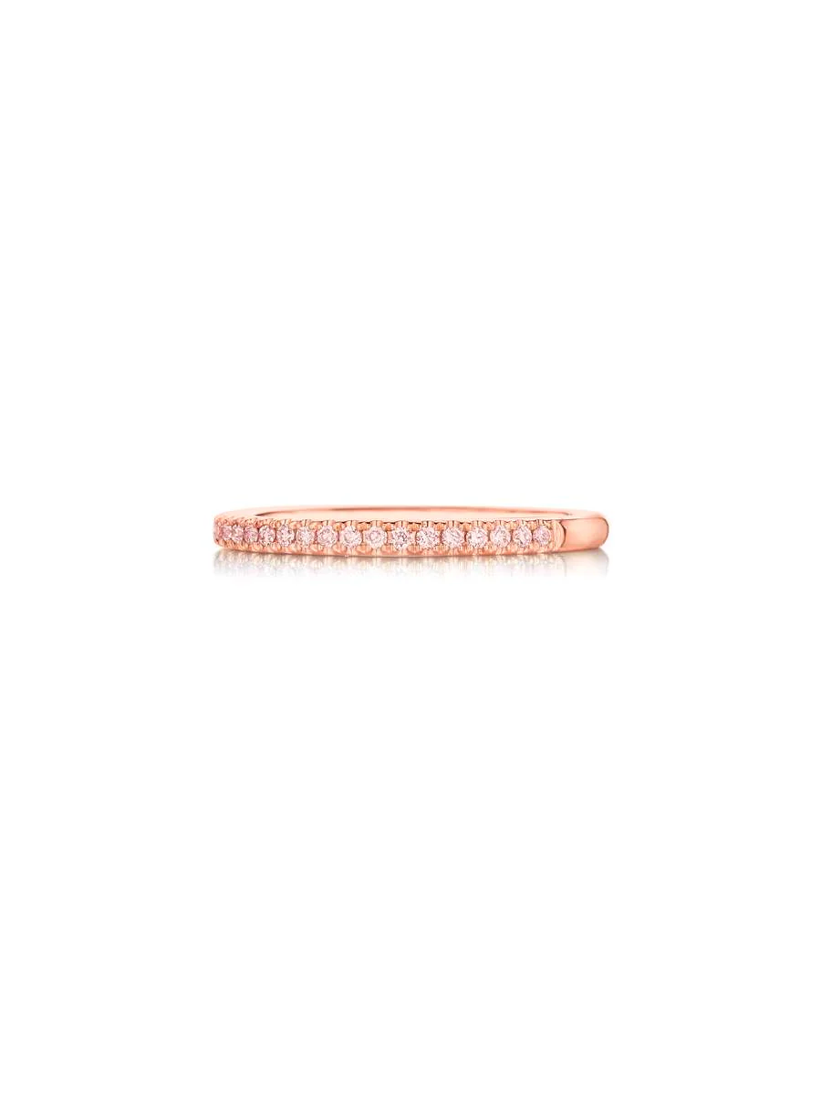Henri Daussi 18k Rose Gold Diamond Band