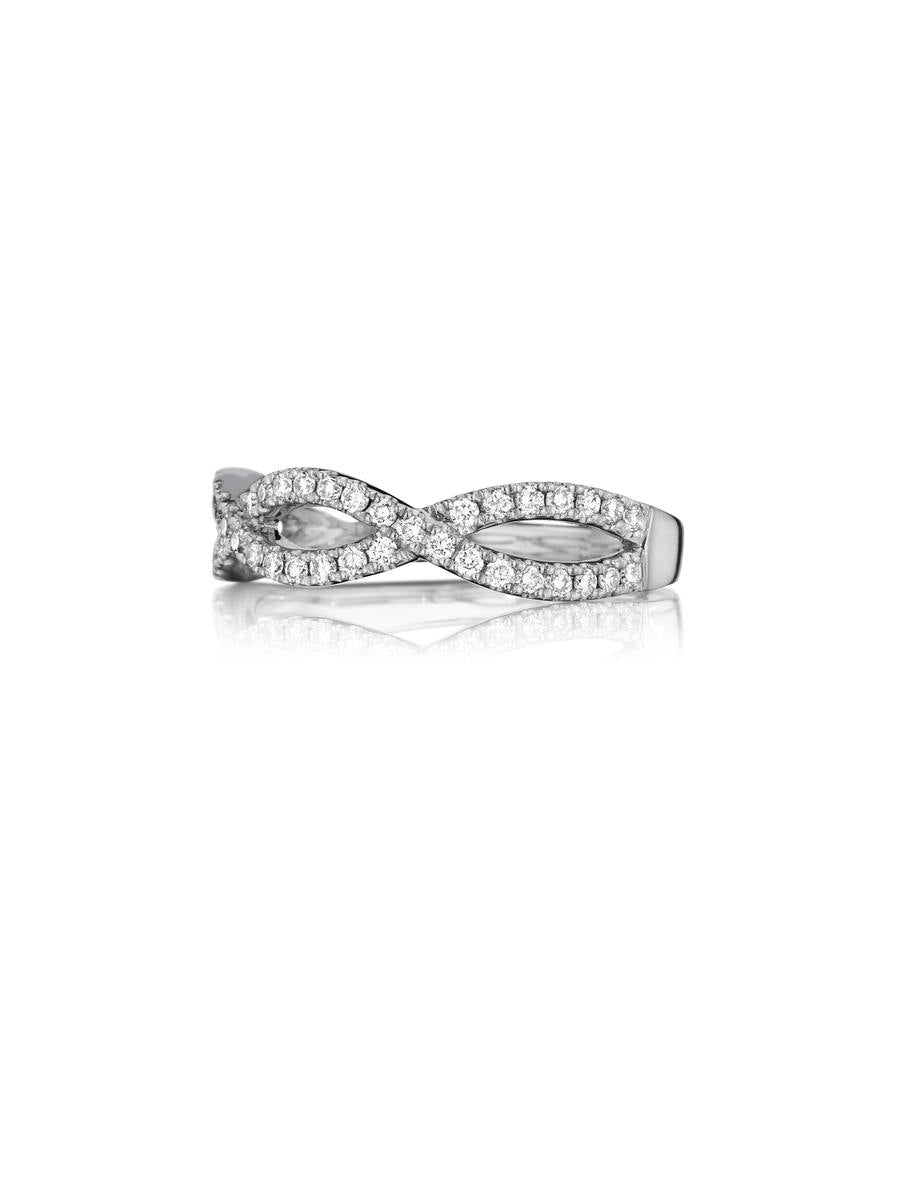 Henri Daussi 18k White Gold Diamond Band