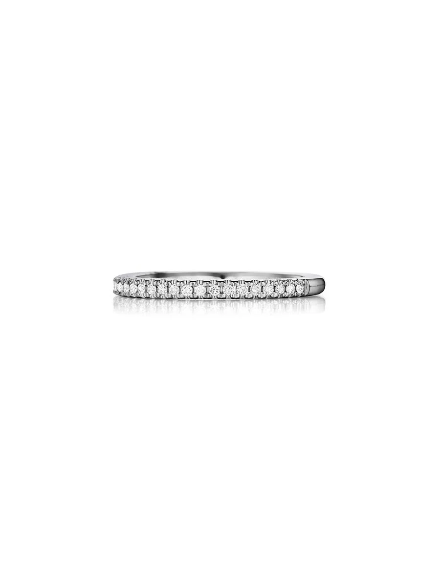 Henri Daussi 18K White Gold Diamond Band