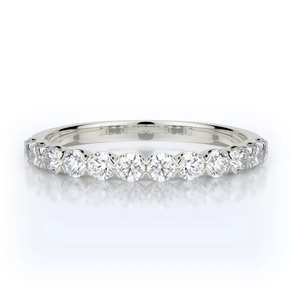 Henri Daussi 18k White Gold Diamond Band