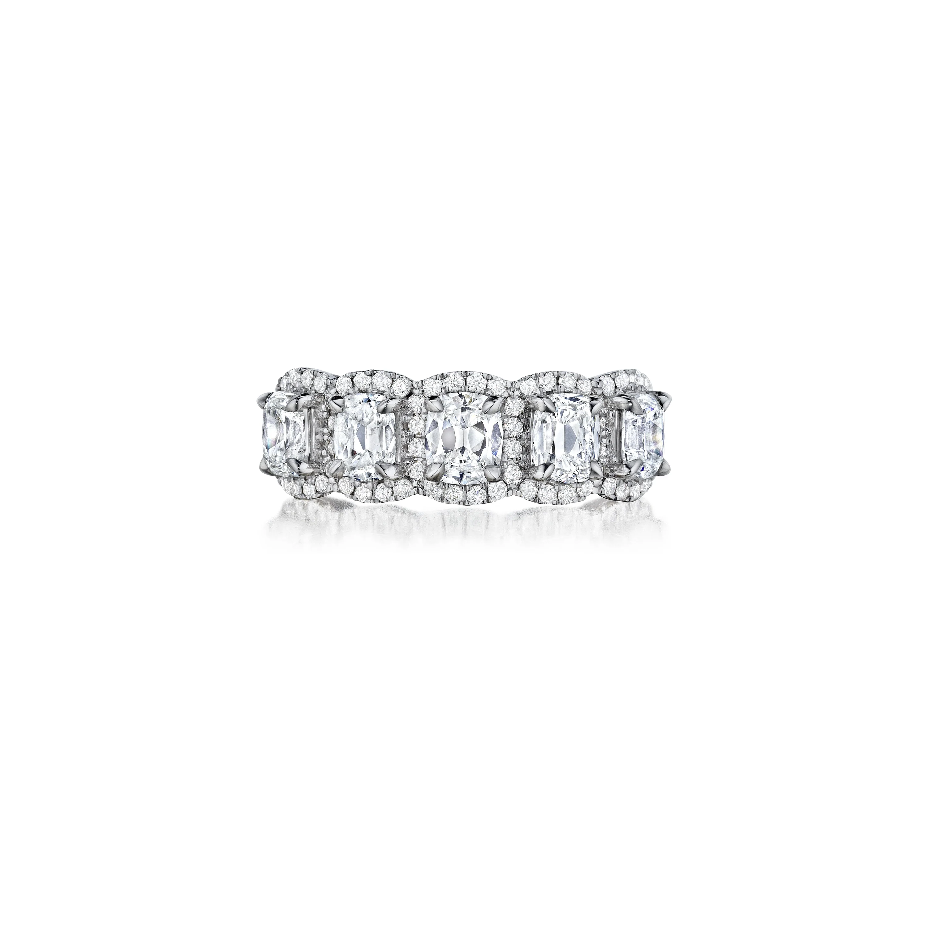 Henri Daussi 18k White Gold Diamond Band