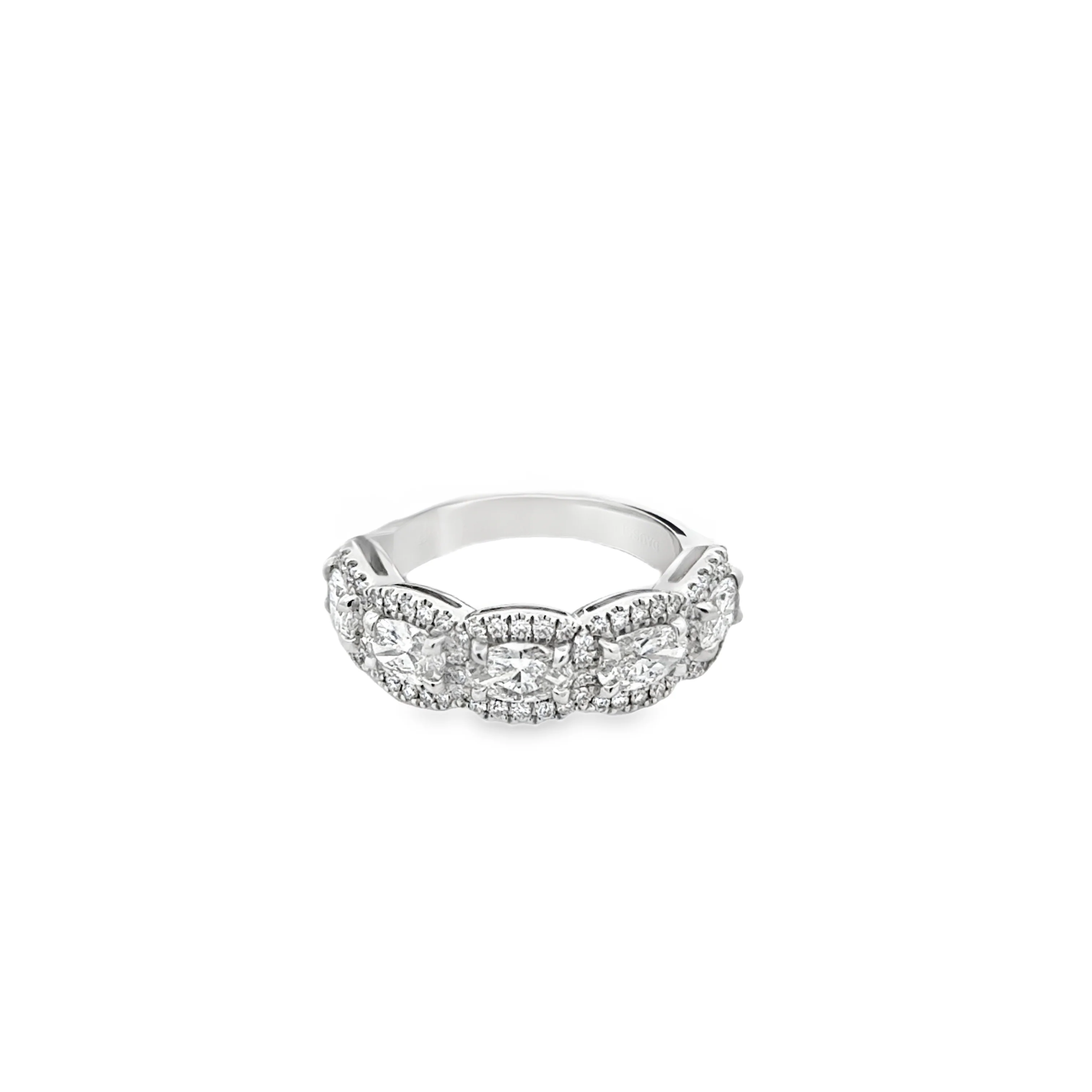 Henri Daussi 18k White Gold Diamond Band