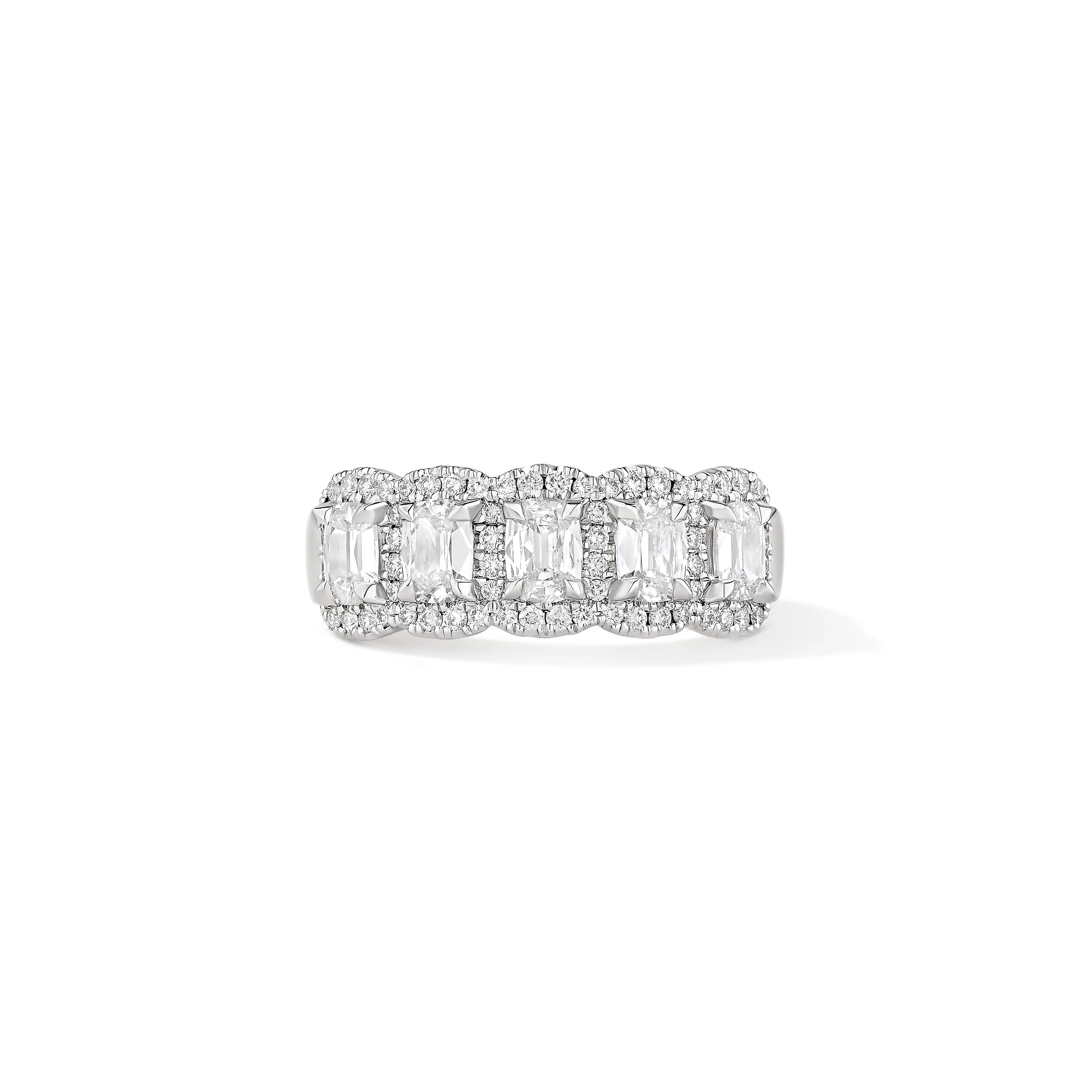 Henri Daussi 18k White Gold Diamond Band
