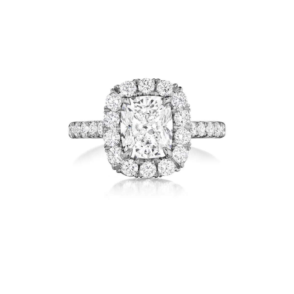 Henri Daussi 18k White Gold Diamond Engagement Ring