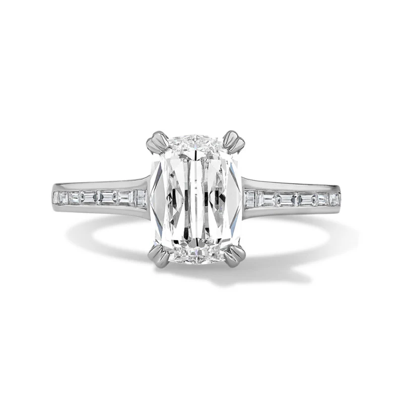 Henri Daussi 18k White Gold Diamond Engagement Ring