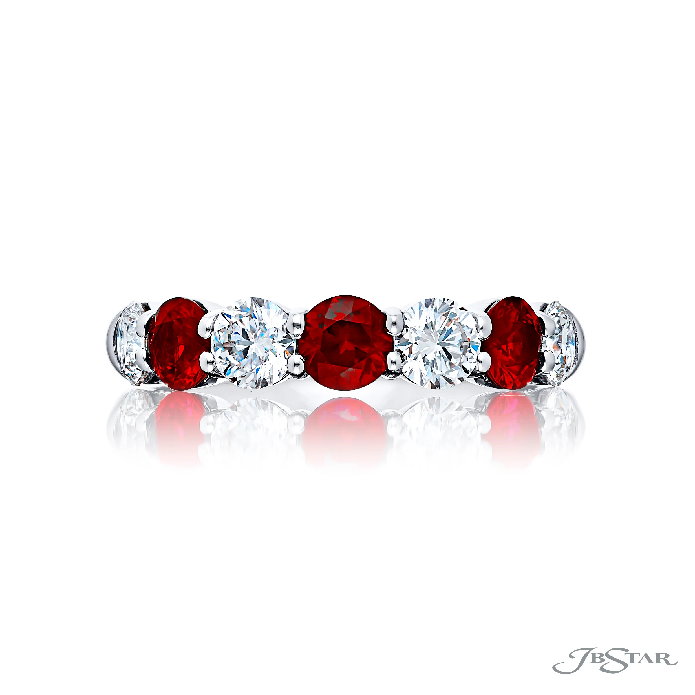 Jb Star Platinum Diamond & Colored Gemstone Band