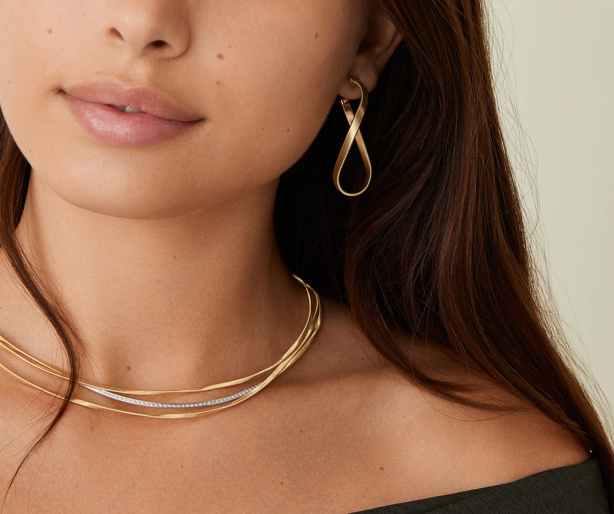 Marco Bicego 18k Yellow Gold Marrakech Twisted Hoop Earrings - Large - Image 2