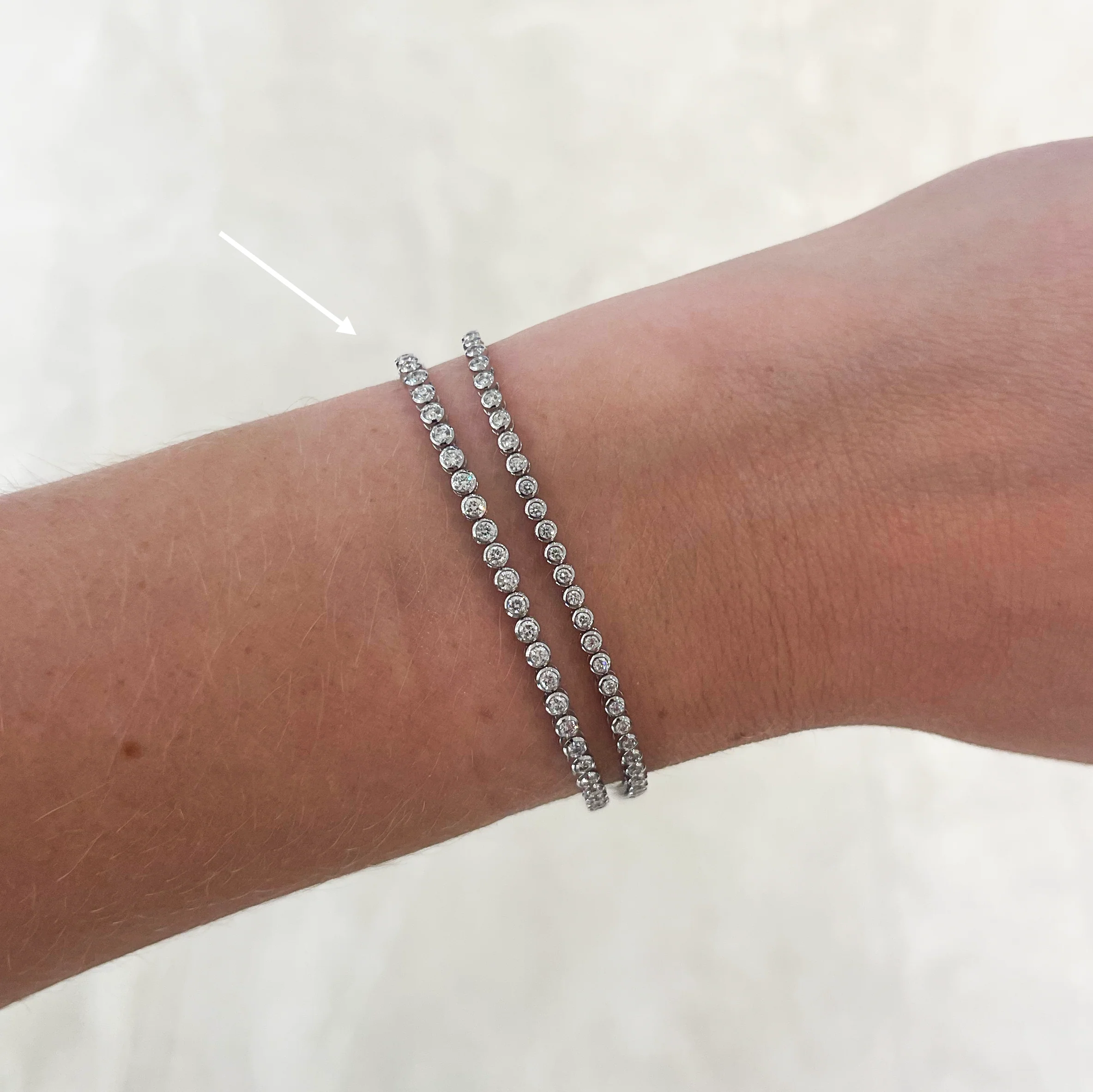 Bezel Set Round Diamond Tennis Bracelet, 1.49ctw - Image 3