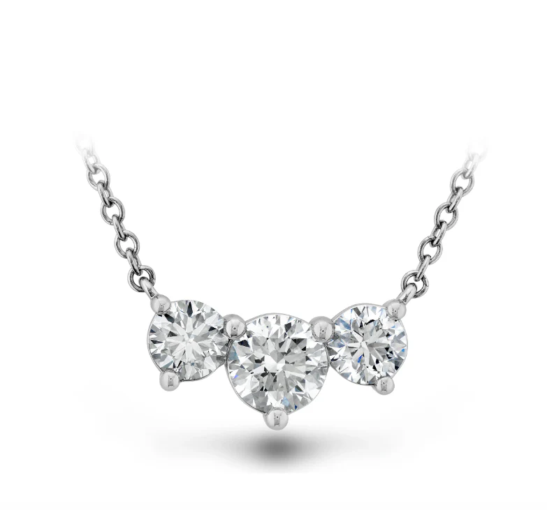Memoire 18k White Gold Diamond Trinity Necklace - Large