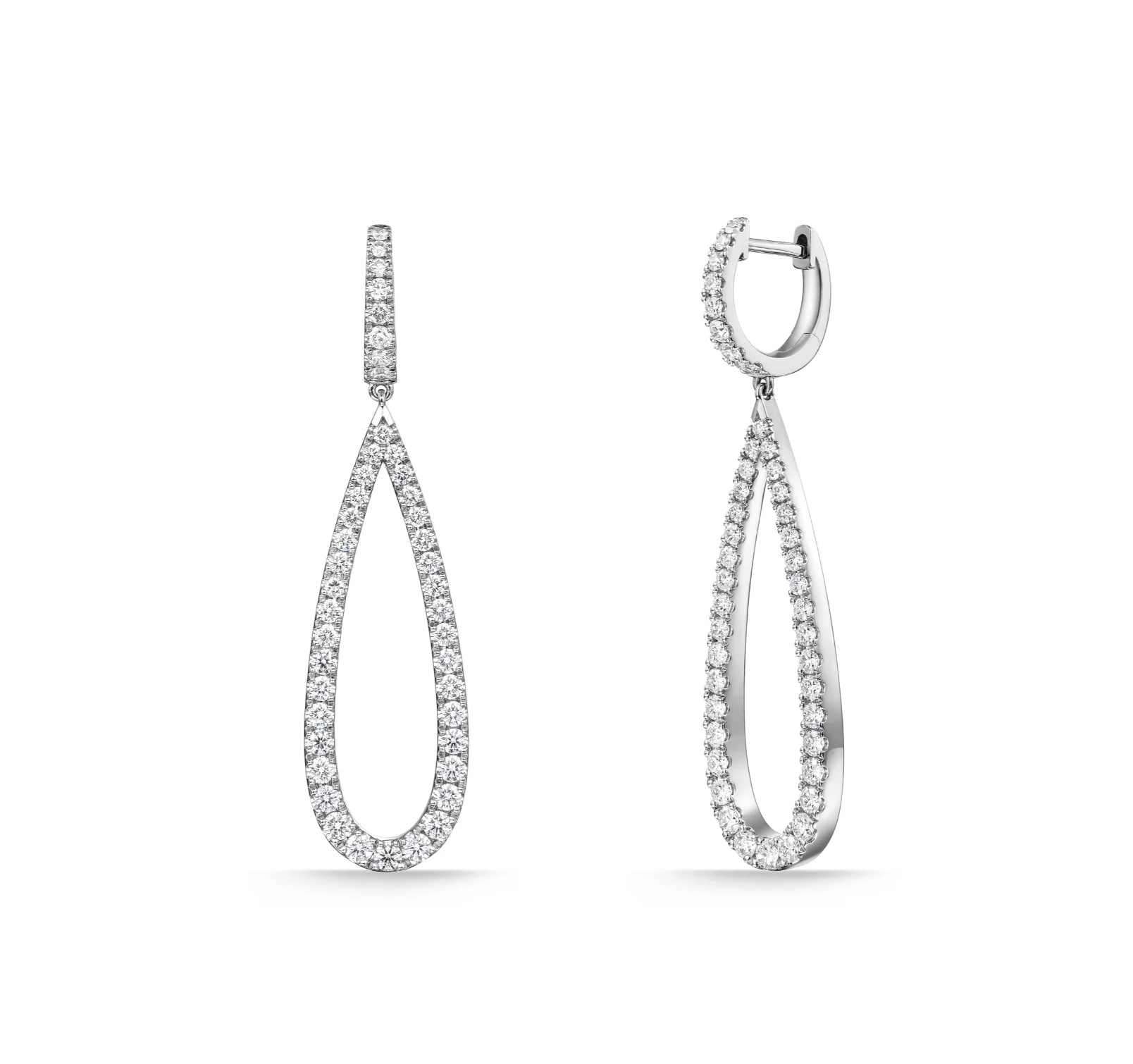 Memoire 18k White Gold Essentials Diamond Drop Earrings