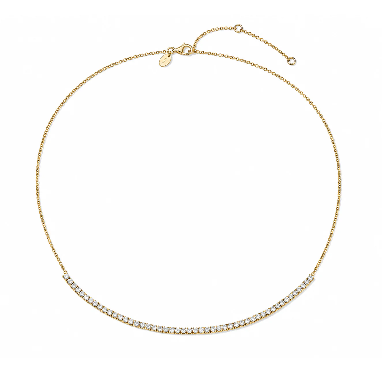 Memoire 18k Yellow Gold 1.30ct Diamond Line Necklace