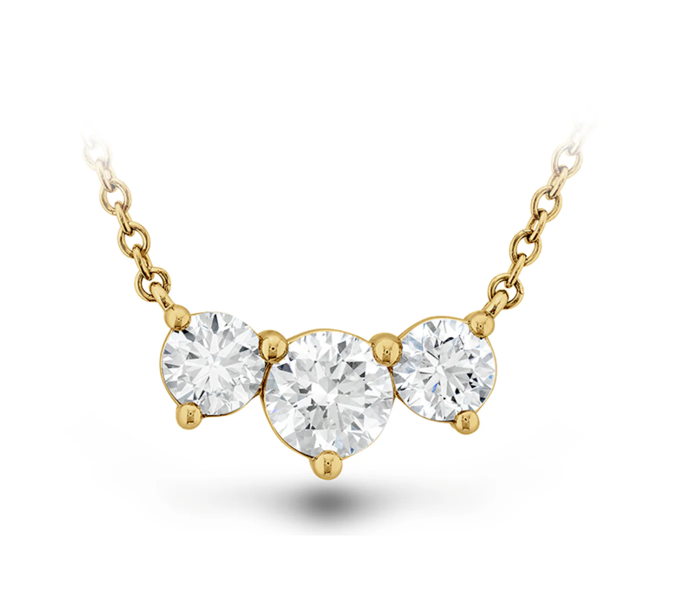 Memoire 18k Yellow Gold Diamond Trinity Necklace