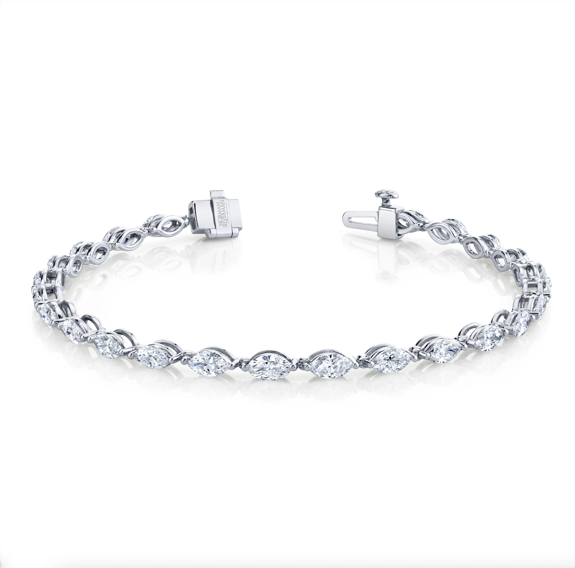 Norman Silverman 18k White Gold Diamond Bracelet