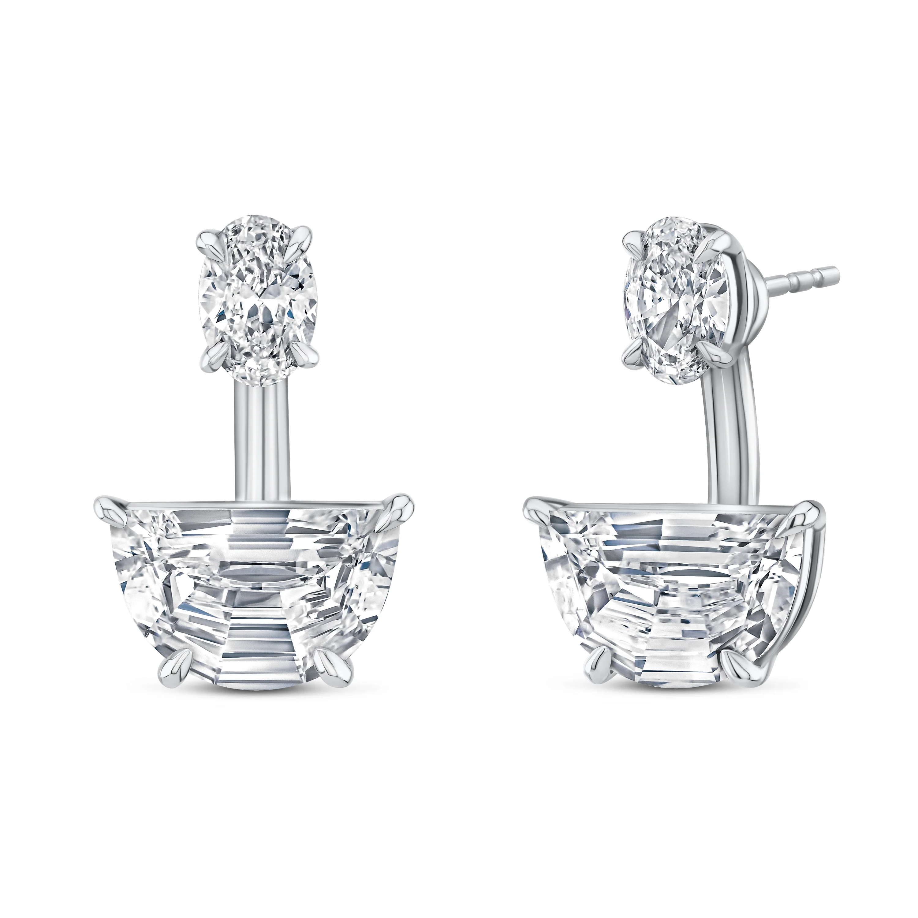 Norman Silverman 18k White Gold Diamond Drop Earrings