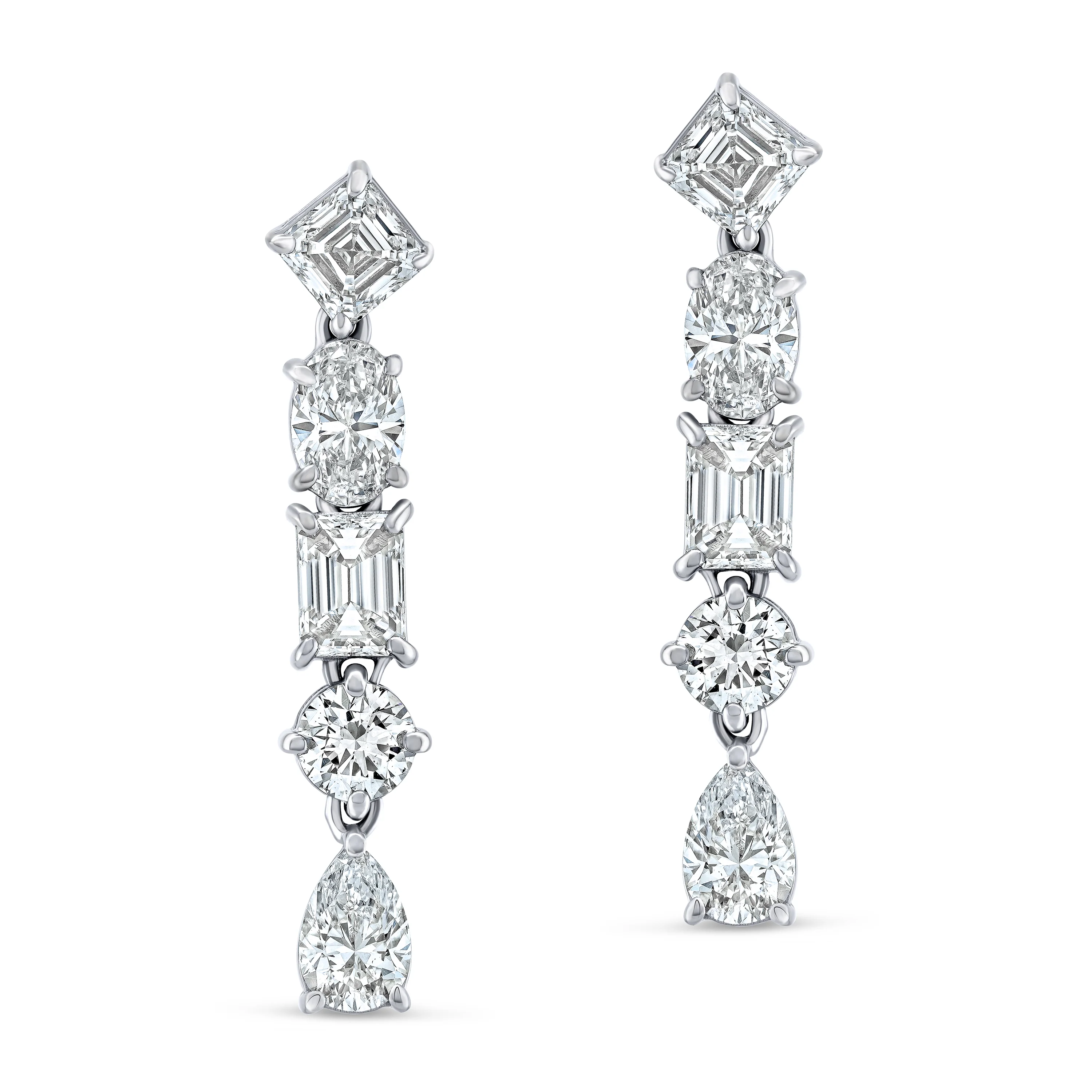 Norman Silverman 18k White Gold Diamond Earrings