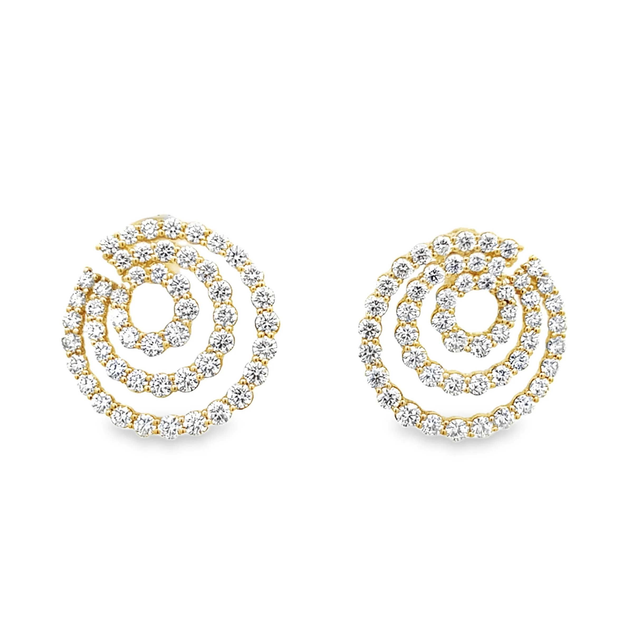 Norman Silverman 18k Yellow Gold Diamond Circle Earrings