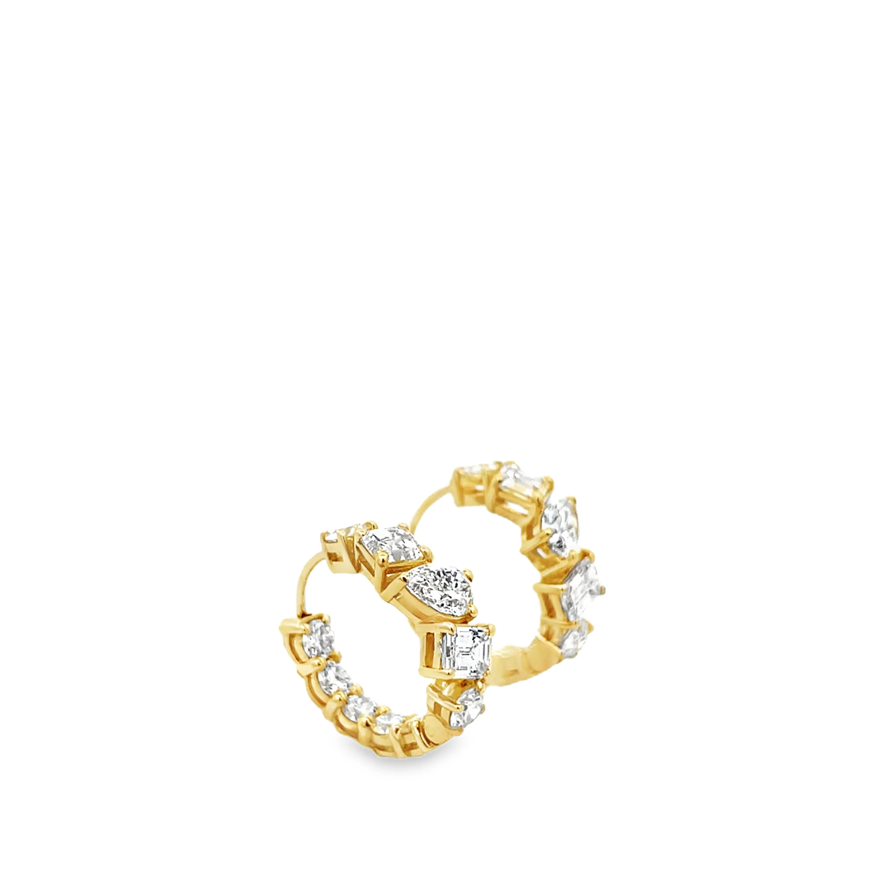 Norman Silverman 18k Yellow Gold Diamond Hoop Earrings - Image 2