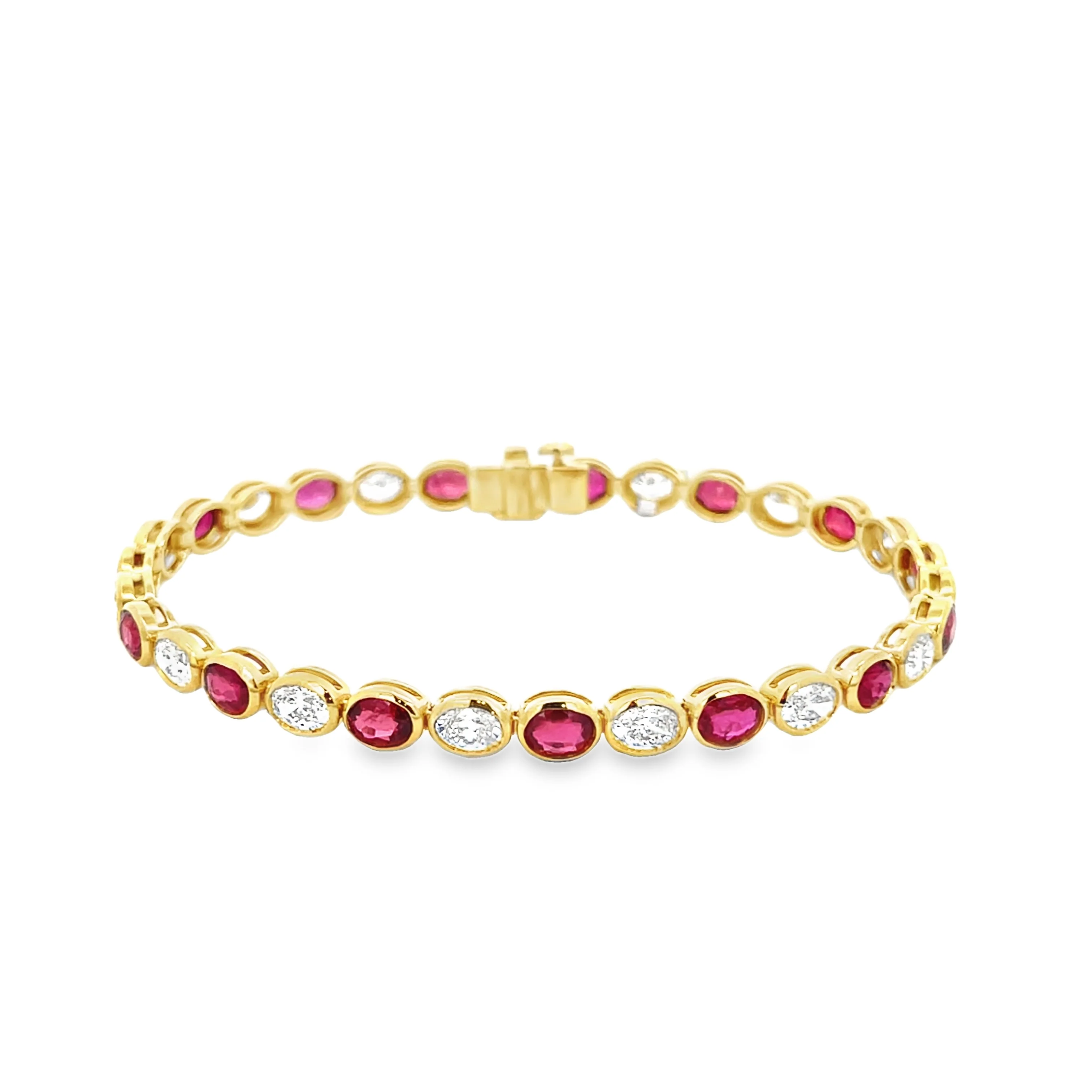 Norman Silverman 18k Yellow Gold Ruby & Diamond Bracelet