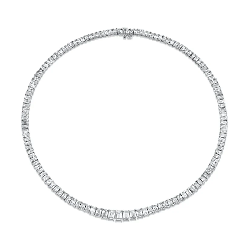 Norman Silverman Platinum Emerald-Cut Diamond Necklace – 49.71ctw - Image 2