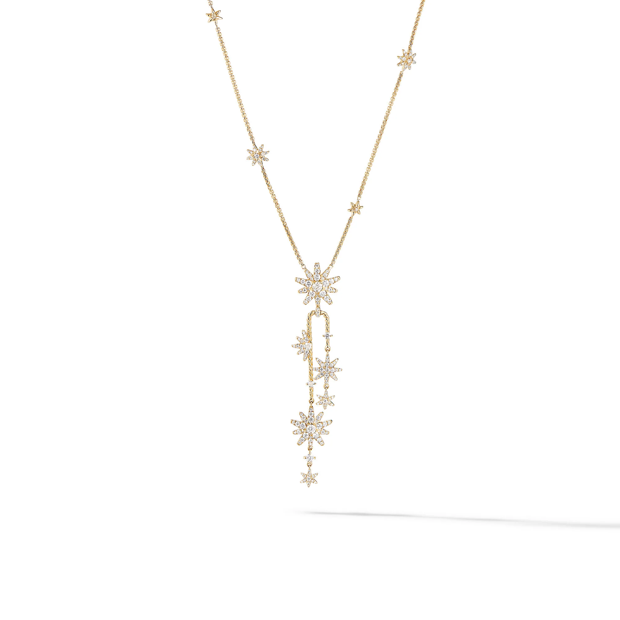 David Yurman Starburst Cluster Necklace In 18k Yellow Gold With Diamonds, 66mm