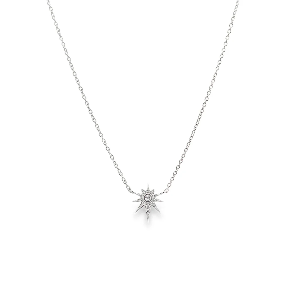 Penny Preville 18k White Gold Petite Penny Diamond Star Necklace