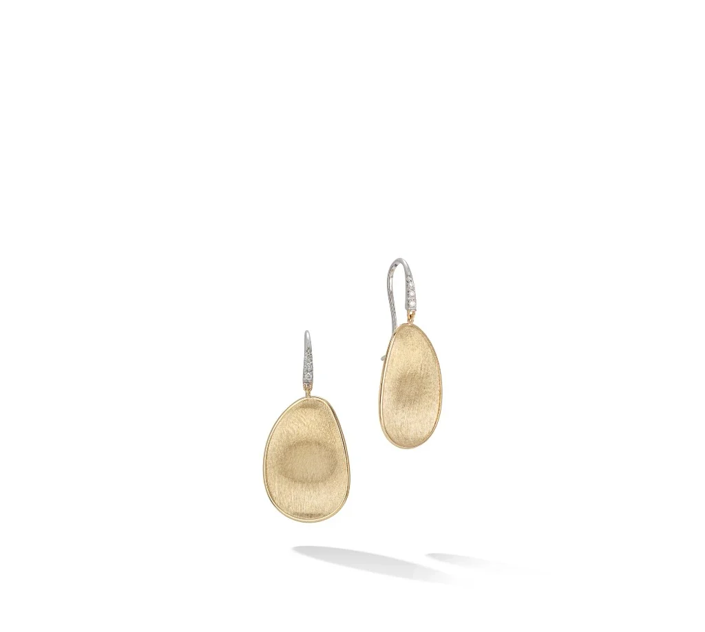 18k Yellow Gold Lunaria Diamond Drop Earrings