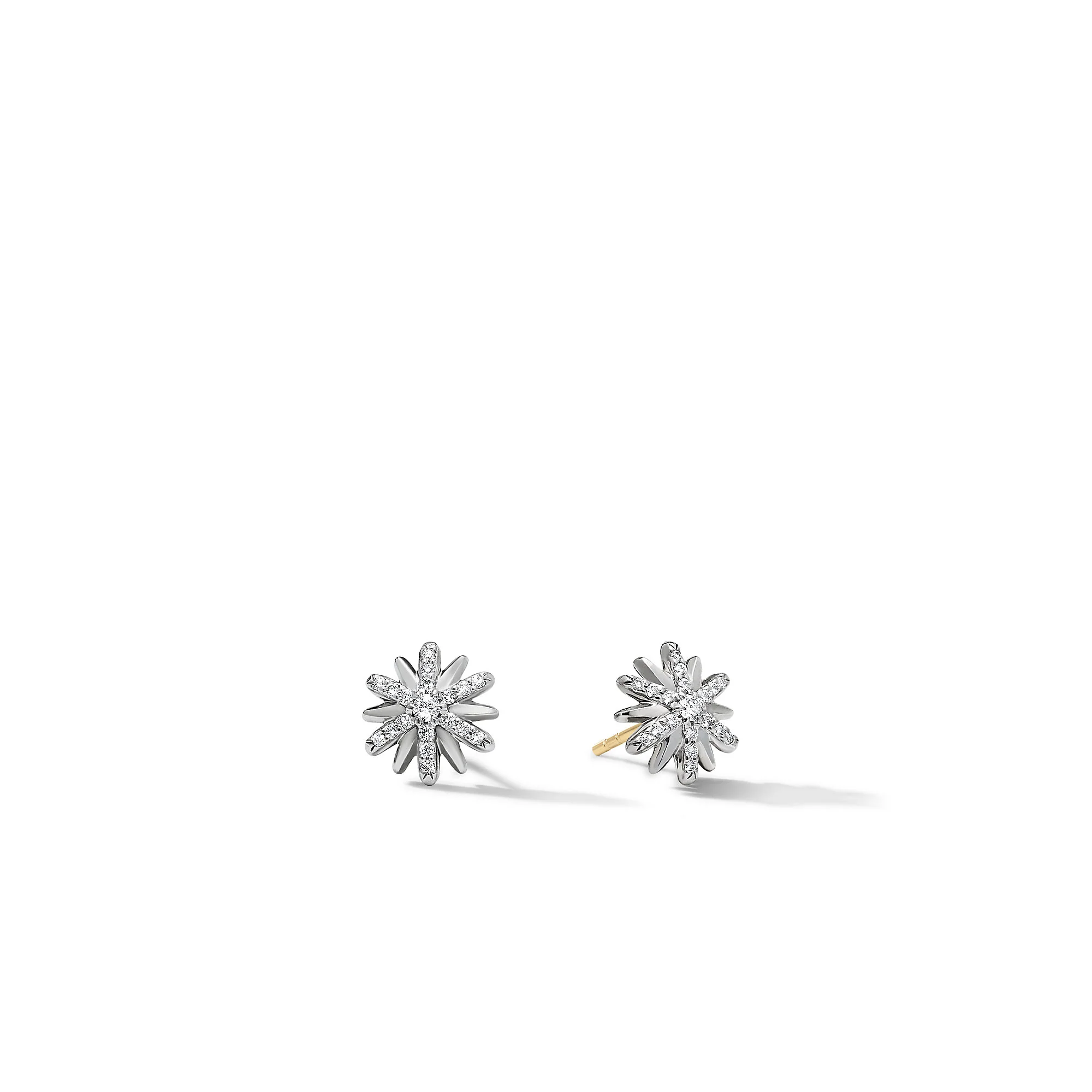 David Yurman Petite Starburst Stud Earrings In Sterling Silver With Diamonds, 10mm