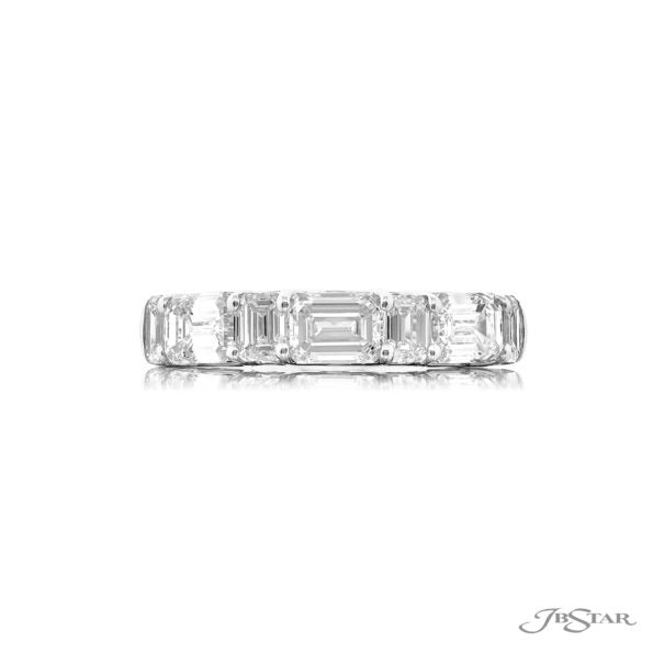 Jb Star Platinum Emerald Cut Diamond Band