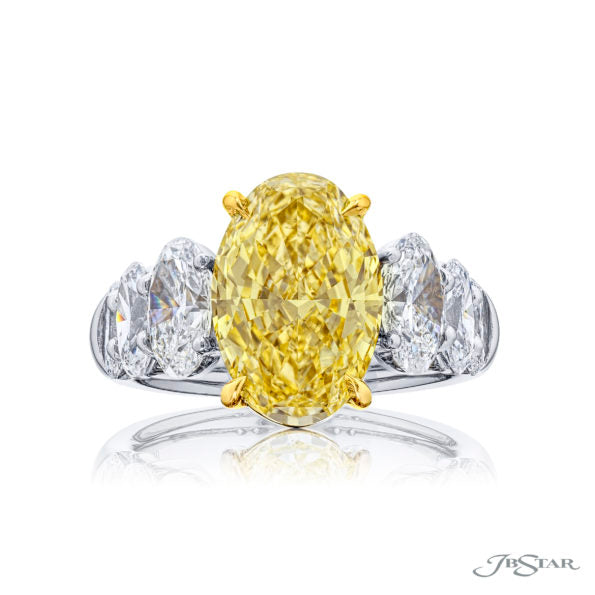 JB Star Platinum Fancy Yellow Diamond Ring