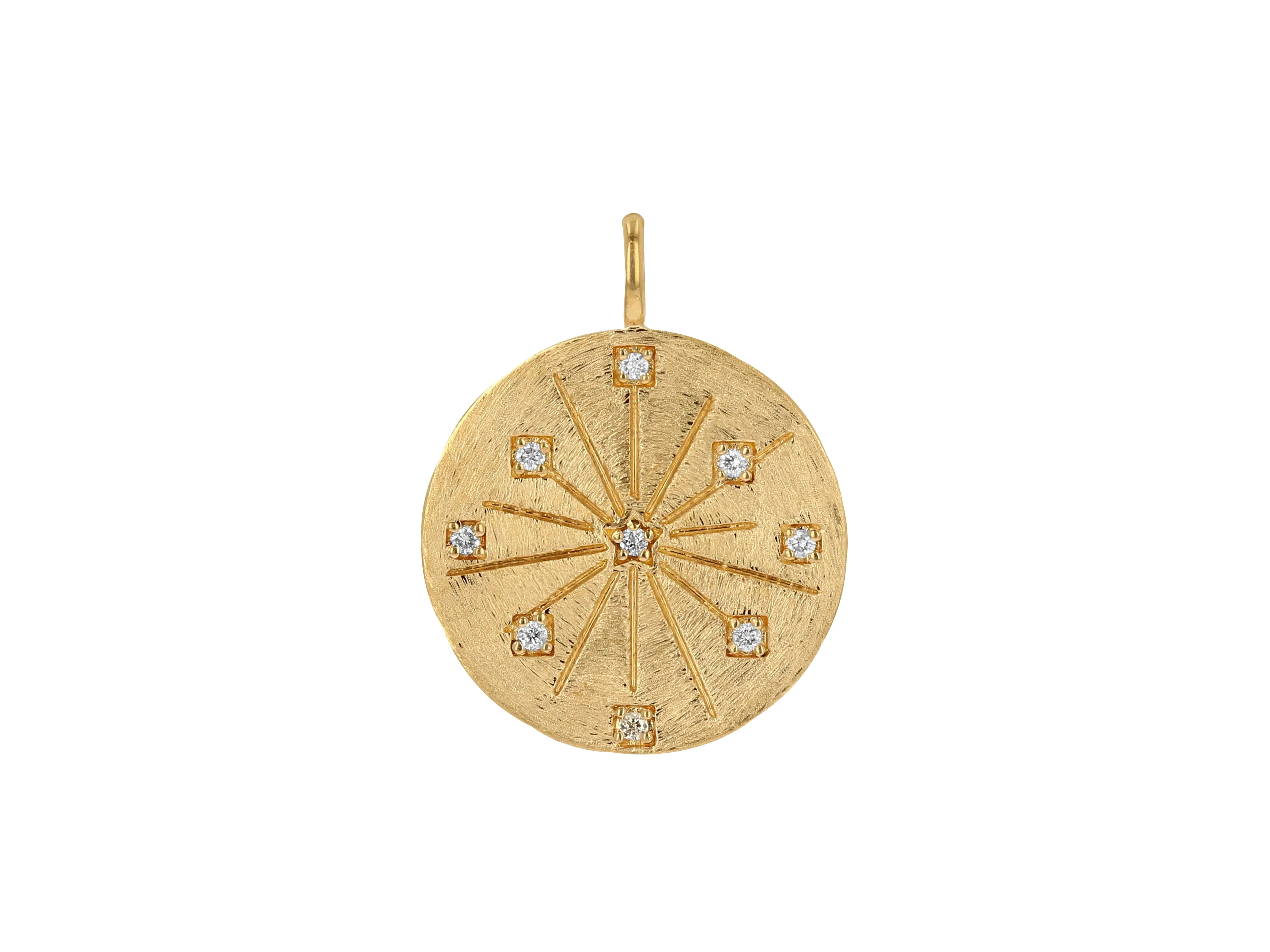 Rachel Reid 14k Yellow Gold Diamond Disc Charm