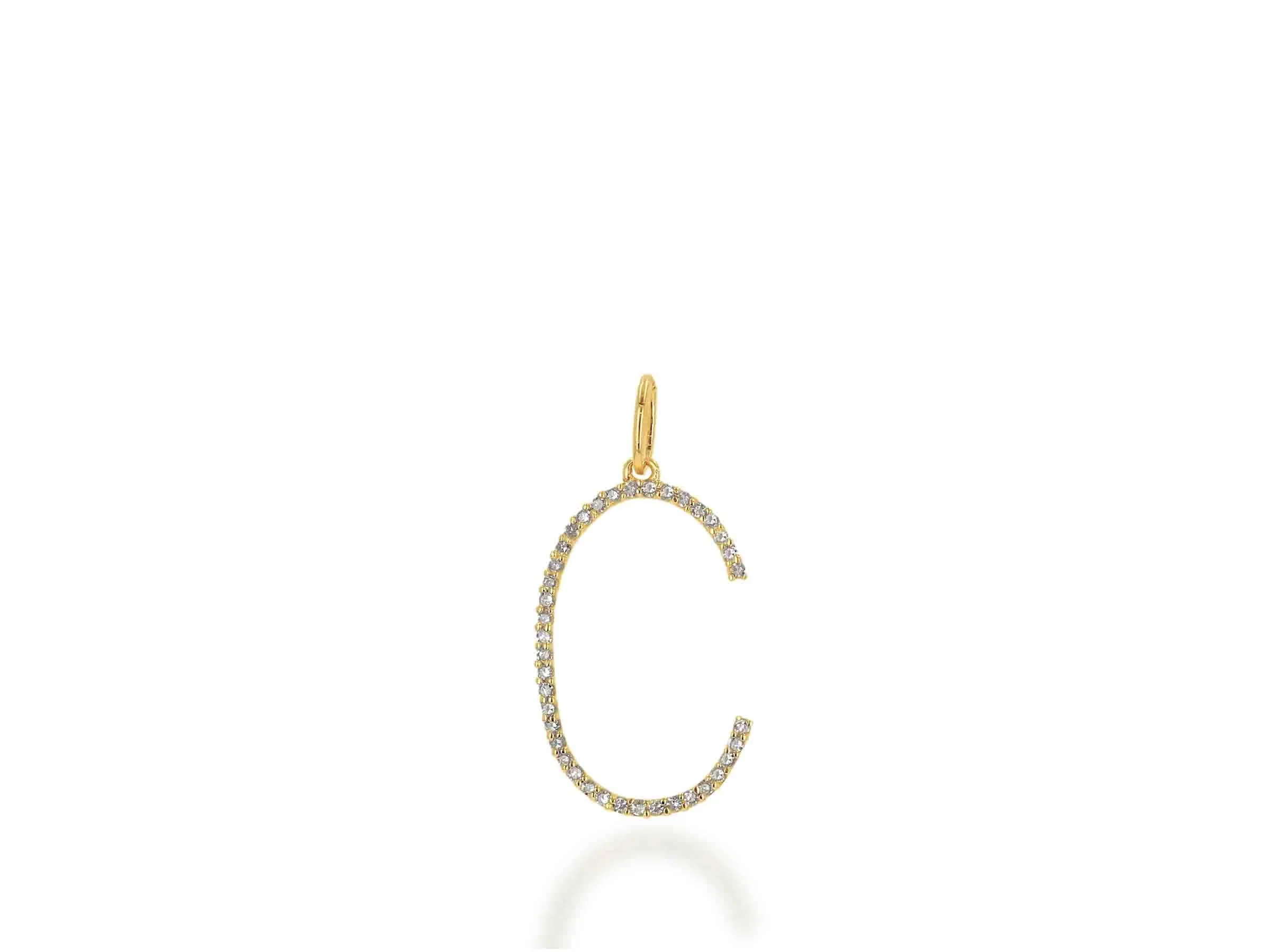Rachel Reid 14k Yellow Gold Diamond Oversized Letter "C" Charm
