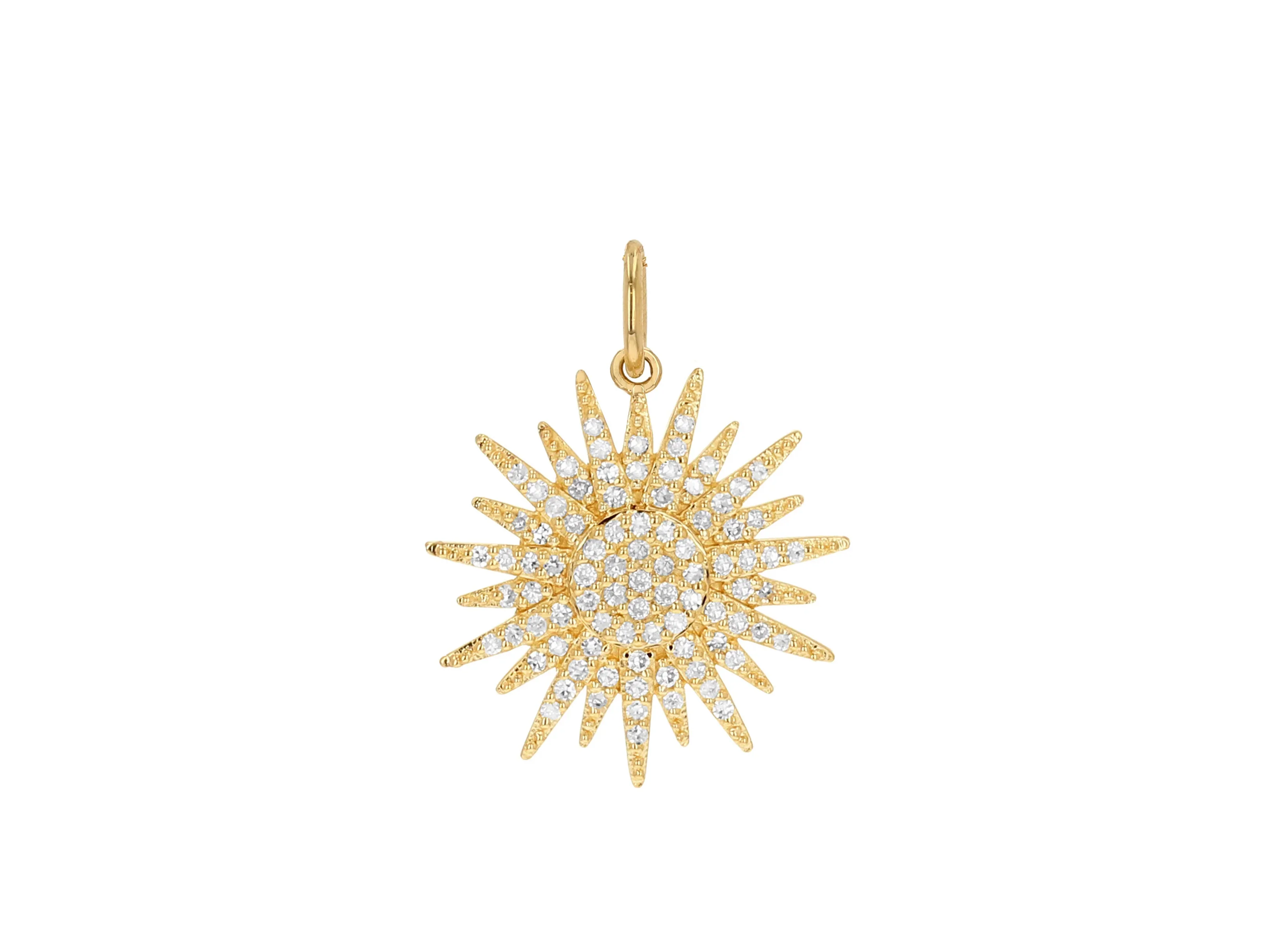 Rachel Reid 14k Yellow Gold Diamond Sun Charm