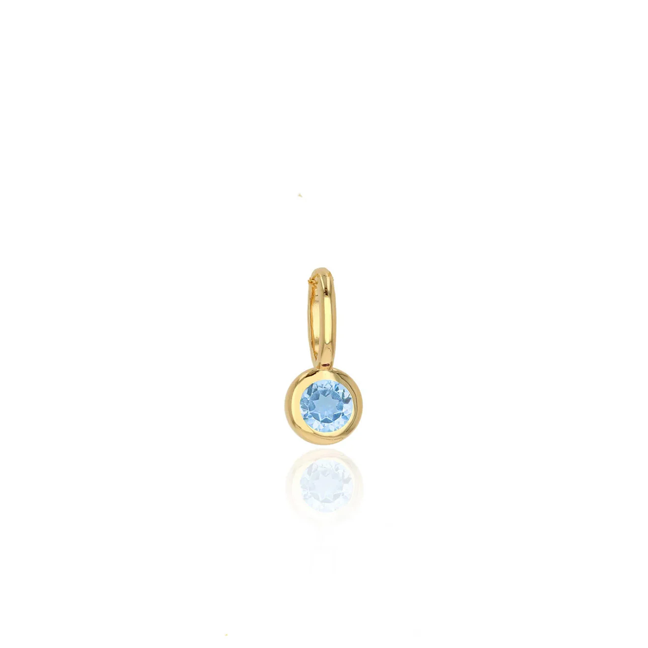 Rachel Reid 14k Yellow Gold Mini Blue Topaz Birthstone Charm
